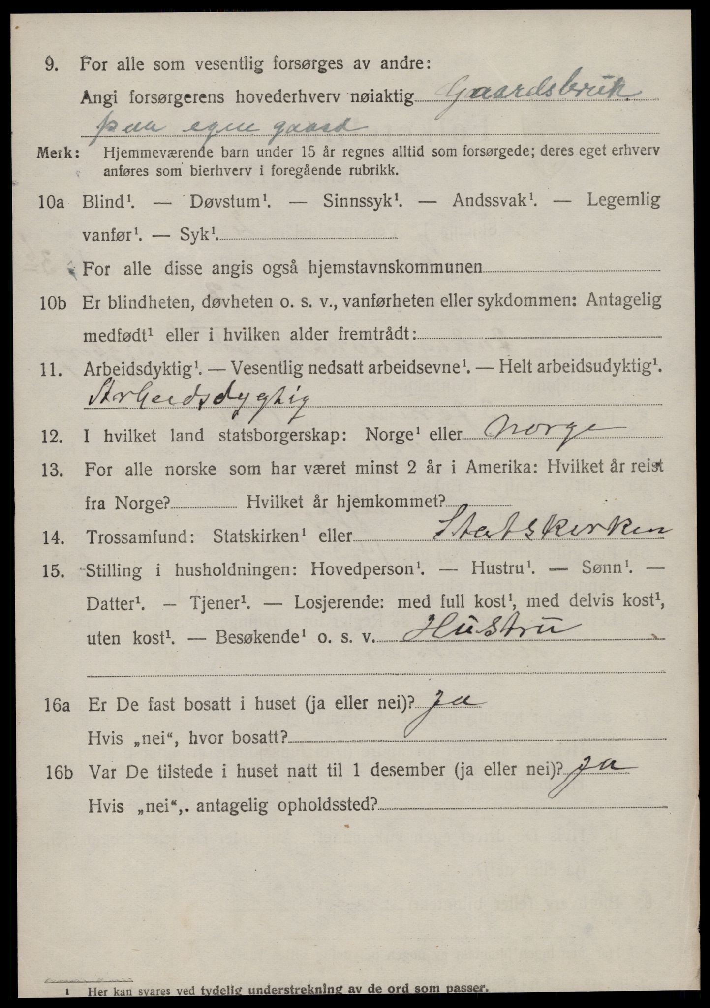 SAT, 1920 census for Sande (MR), 1920, p. 2703