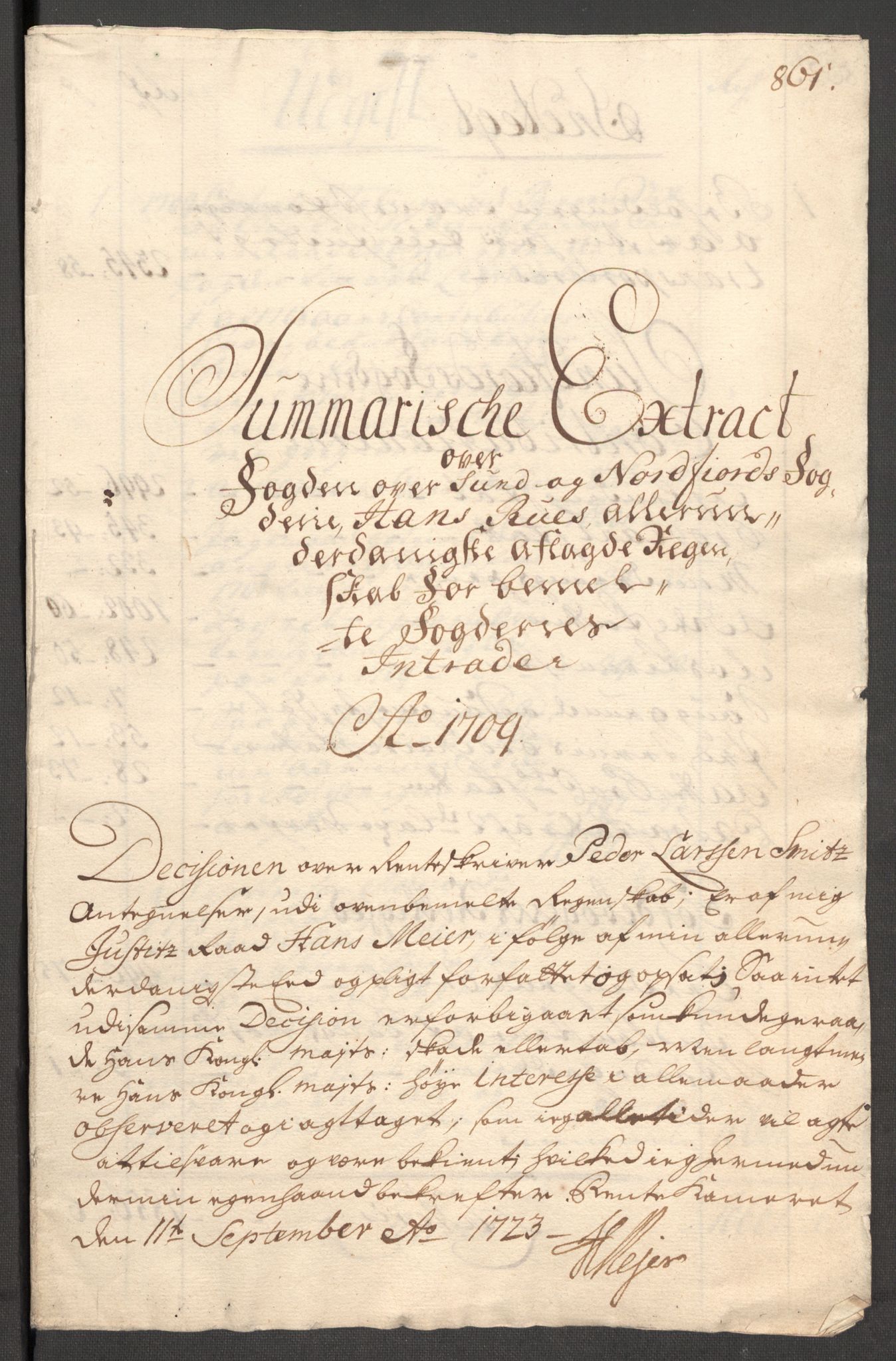 Rentekammeret inntil 1814, Reviderte regnskaper, Fogderegnskap, AV/RA-EA-4092/R53/L3432: Fogderegnskap Sunn- og Nordfjord, 1709, p. 18