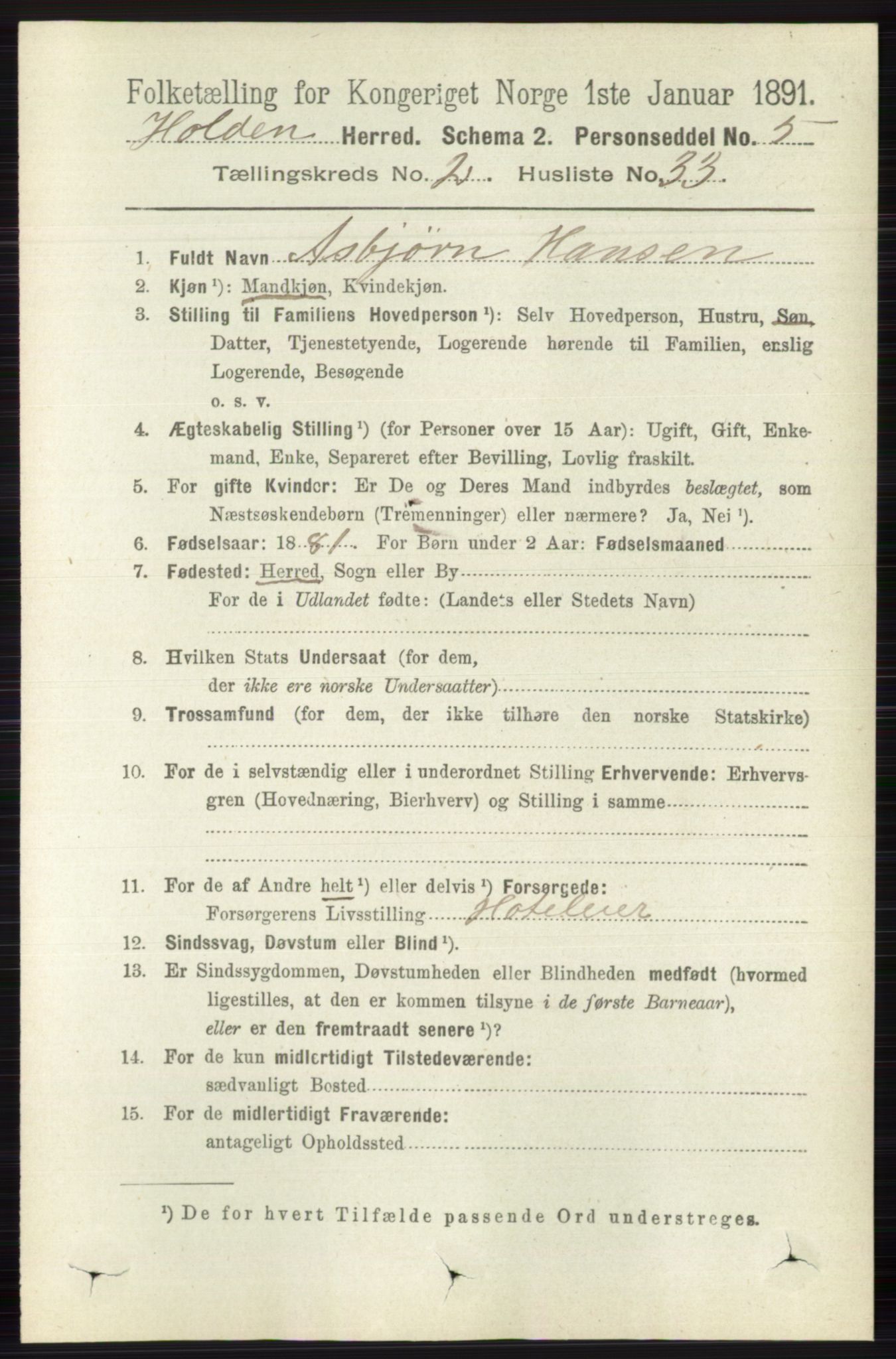 RA, 1891 census for 0819 Holla, 1891, p. 975