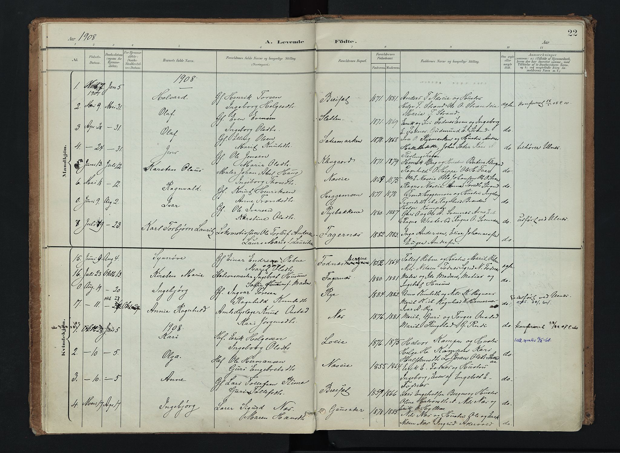 Nord-Aurdal prestekontor, SAH/PREST-132/H/Ha/Haa/L0016: Parish register (official) no. 16, 1897-1925, p. 22