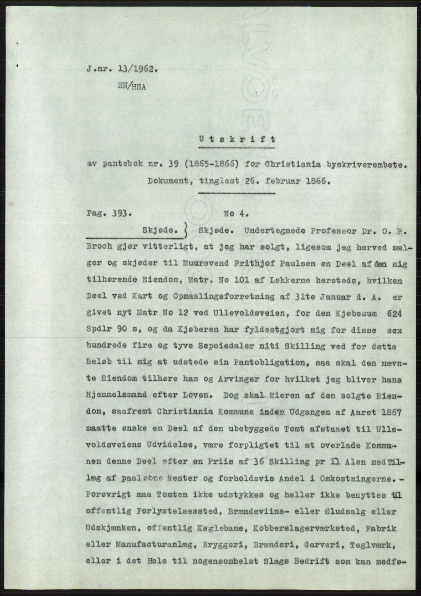 Statsarkivet i Oslo, AV/SAO-A-10621/Z/Zd/L0015: Avskrifter, j.nr 2-699/1962, 1962, p. 6