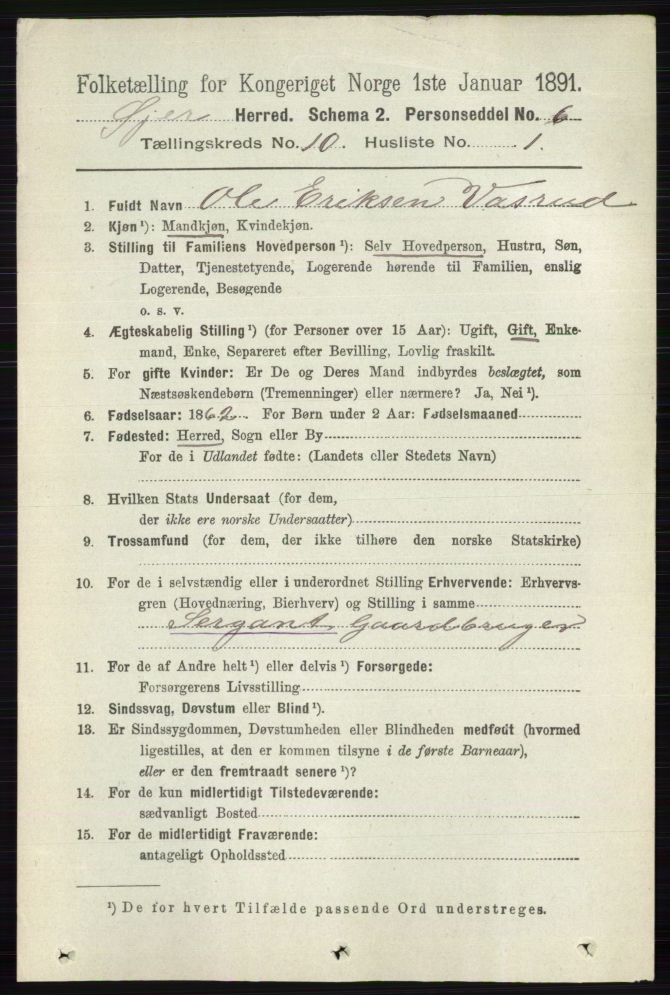 RA, 1891 census for 0521 Øyer, 1891, p. 3569