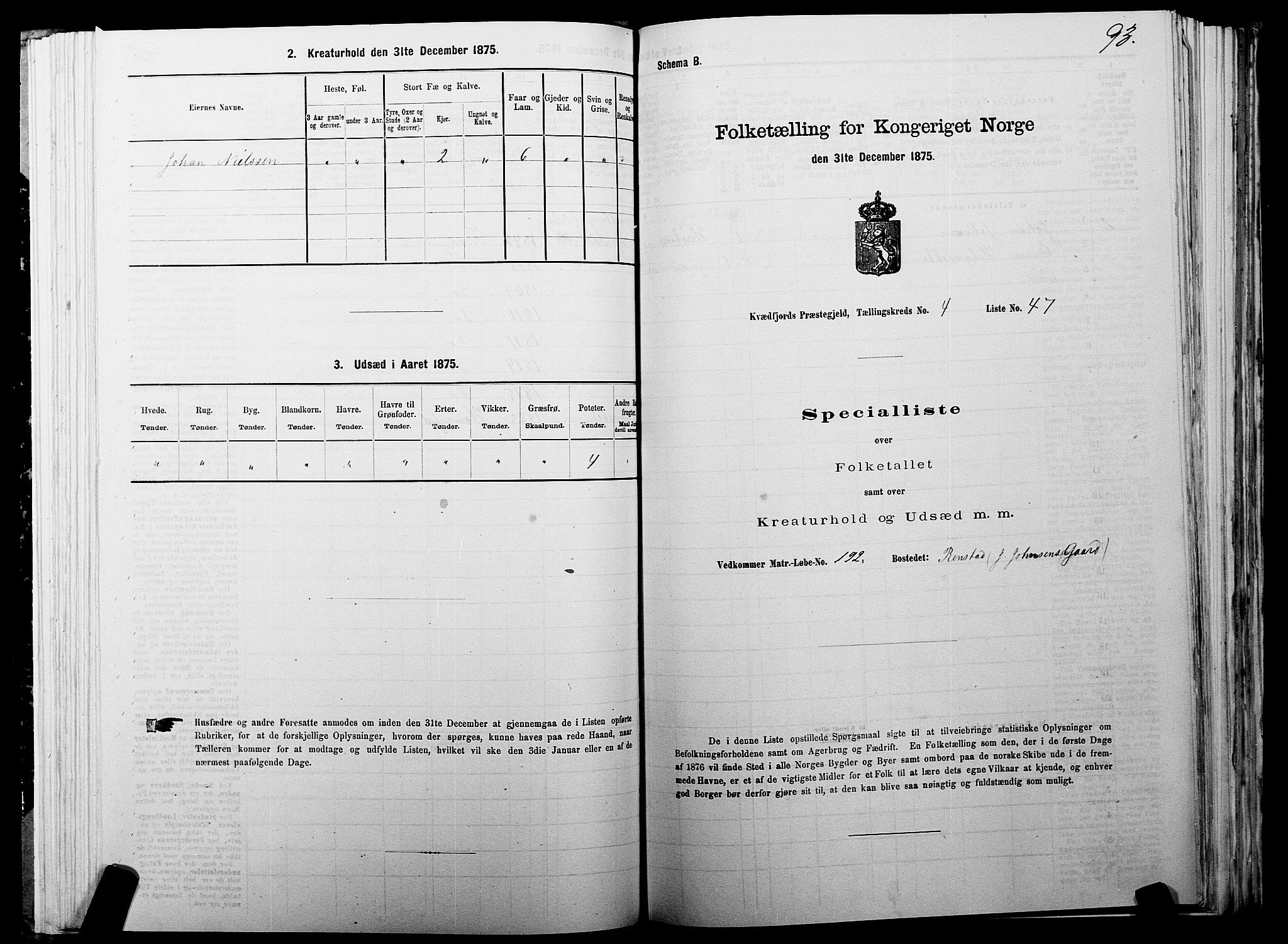 SATØ, 1875 census for 1911P Kvæfjord, 1875, p. 3093