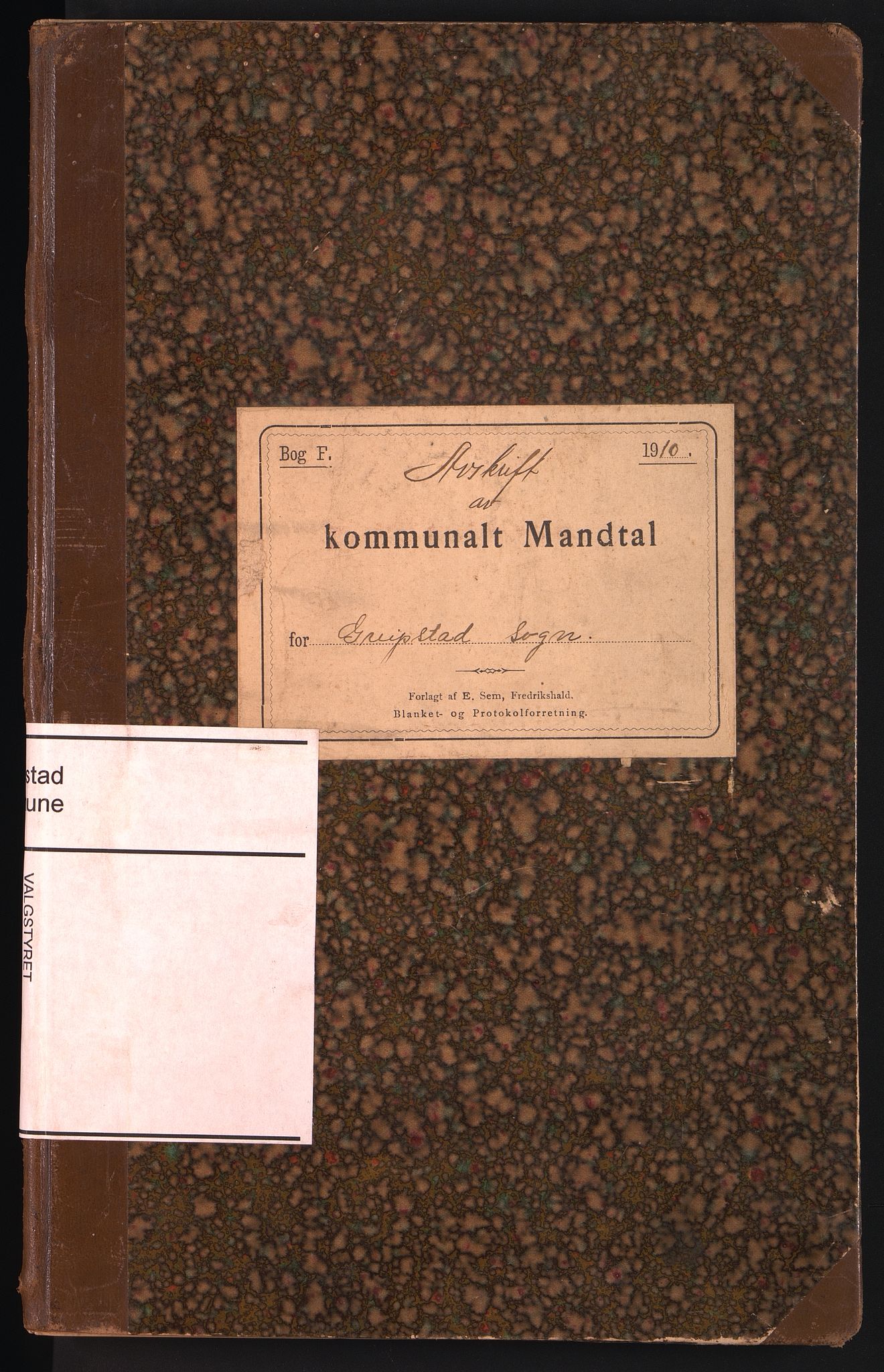 Greipstad kommune - Valgstyret, ARKSOR/1017GR110/F/L0001: Manntall, 1910