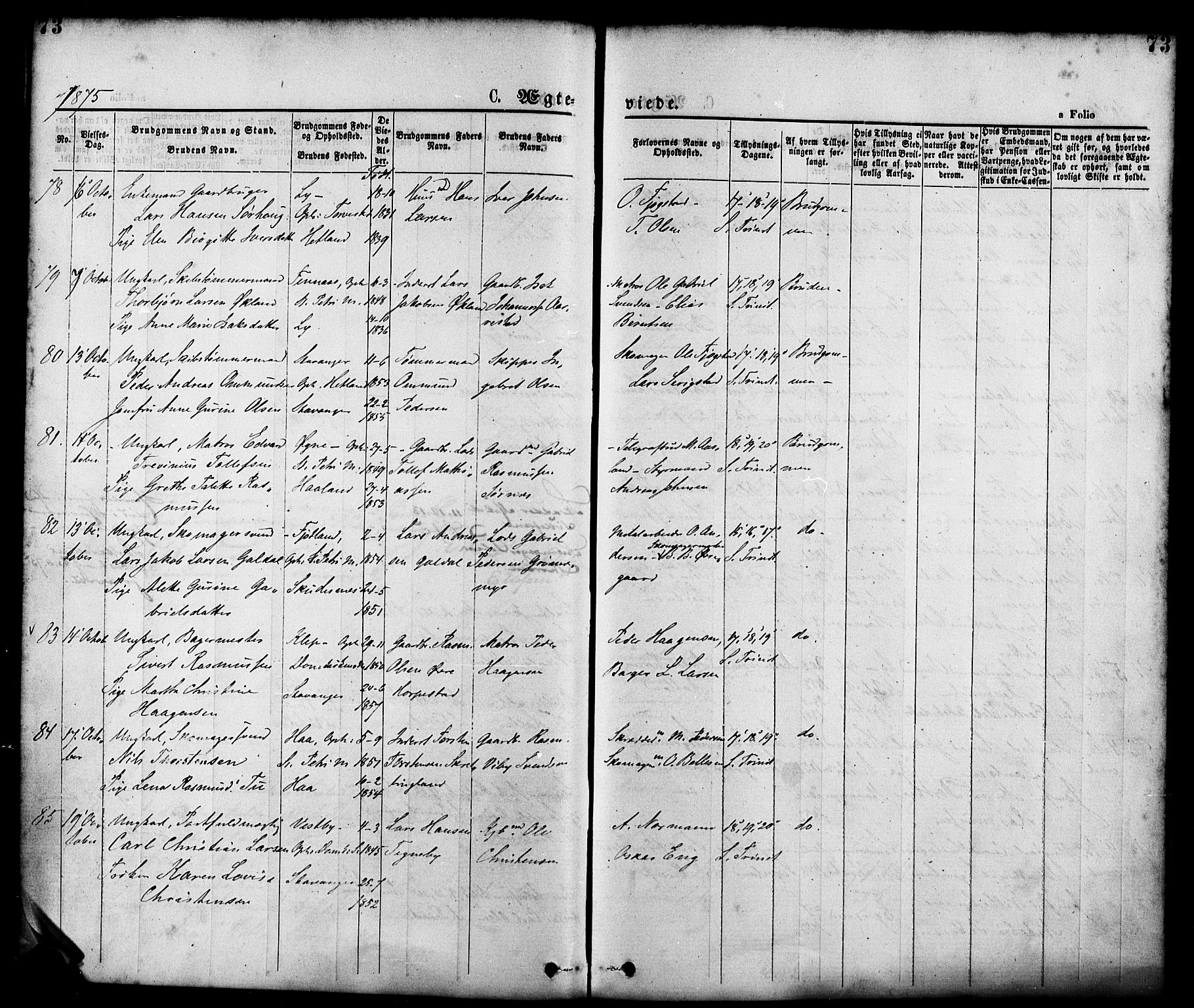 St. Petri sokneprestkontor, AV/SAST-A-101813/001/30/30BA/L0010: Parish register (official) no. A 10, 1869-1878, p. 73