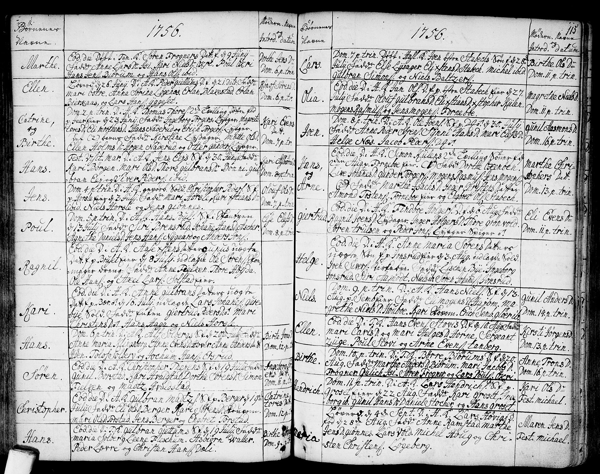 Asker prestekontor Kirkebøker, AV/SAO-A-10256a/F/Fa/L0002: Parish register (official) no. I 2, 1733-1766, p. 115