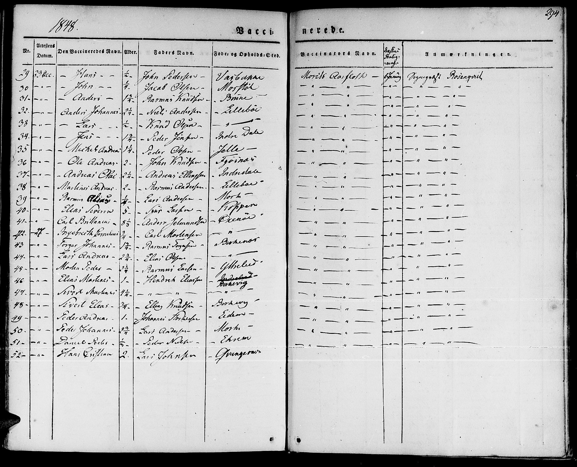 Ministerialprotokoller, klokkerbøker og fødselsregistre - Møre og Romsdal, AV/SAT-A-1454/511/L0139: Parish register (official) no. 511A06, 1831-1850, p. 294