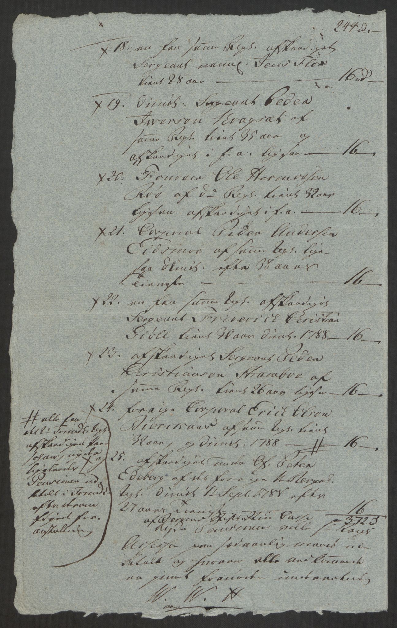 Forsvaret, Den norske kvesthuskasse/krigshospitalkasse, AV/RA-RAFA-1887/F/Fa/L0008: Konsepter, 1790-1793, p. 121