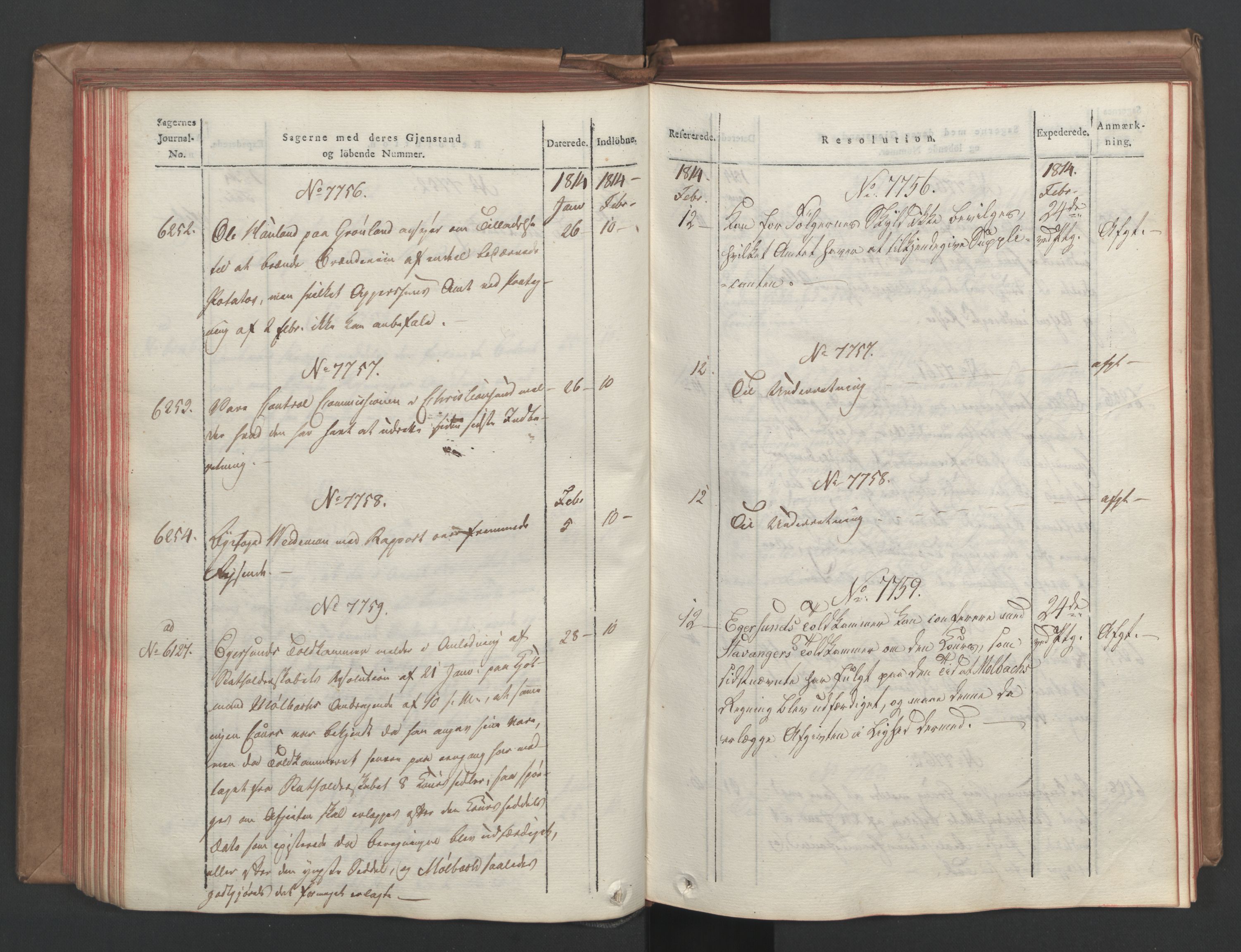 Stattholderembetet 1810-1814, 1. kontor (Kontor A), AV/RA-EA-2872/Ab/L0008: Referatprotokoll,  j.nr. 5846-6405,  l.nr. 7275-7924, 1813-1814, p. 139