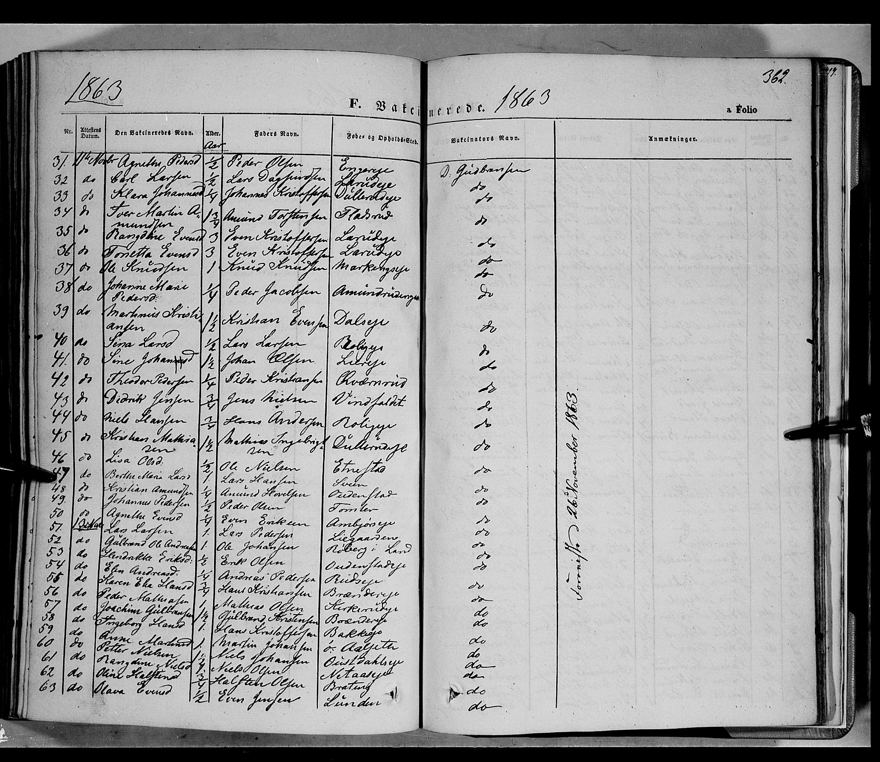 Biri prestekontor, SAH/PREST-096/H/Ha/Haa/L0005: Parish register (official) no. 5, 1843-1854, p. 362