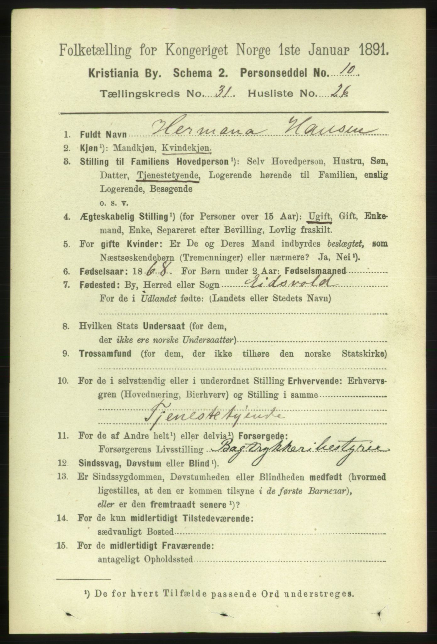 RA, 1891 census for 0301 Kristiania, 1891, p. 16751