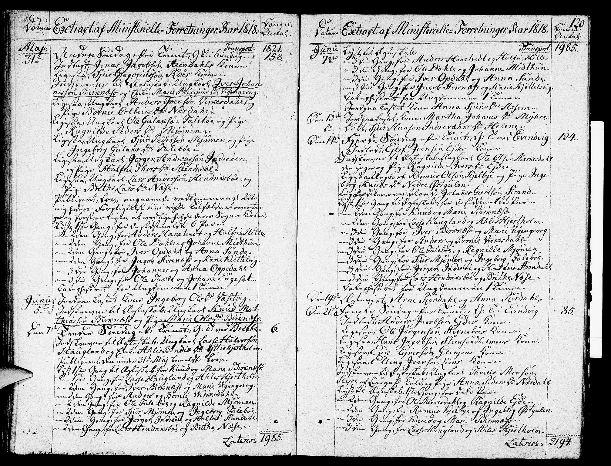 Gulen sokneprestembete, SAB/A-80201/H/Haa/Haaa/L0017: Parish register (official) no. A 17, 1809-1825, p. 120