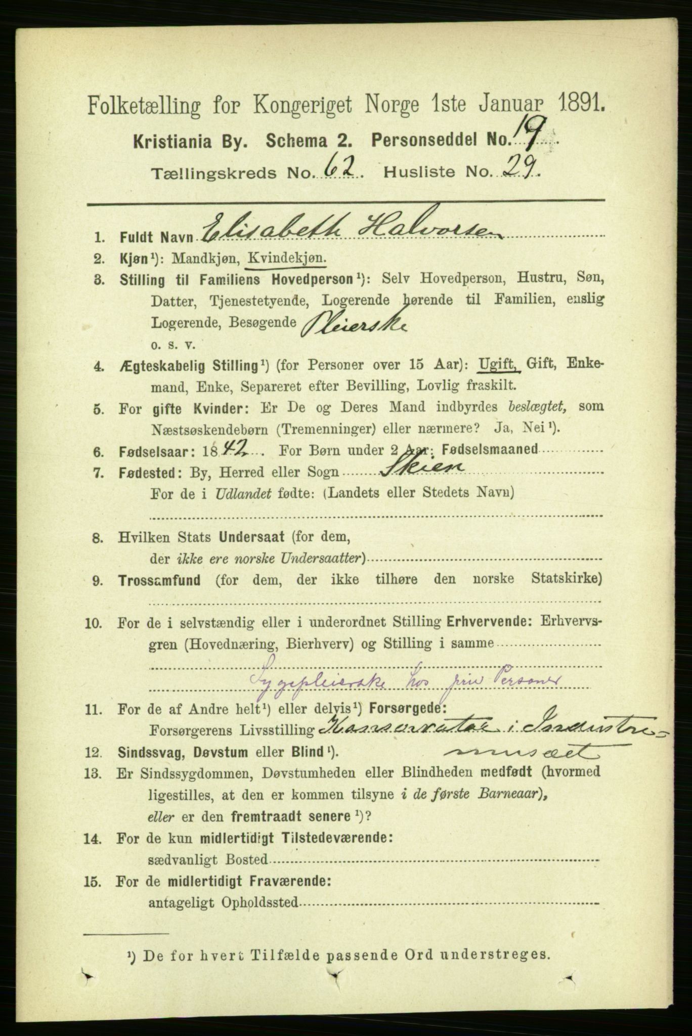 RA, 1891 census for 0301 Kristiania, 1891, p. 33645