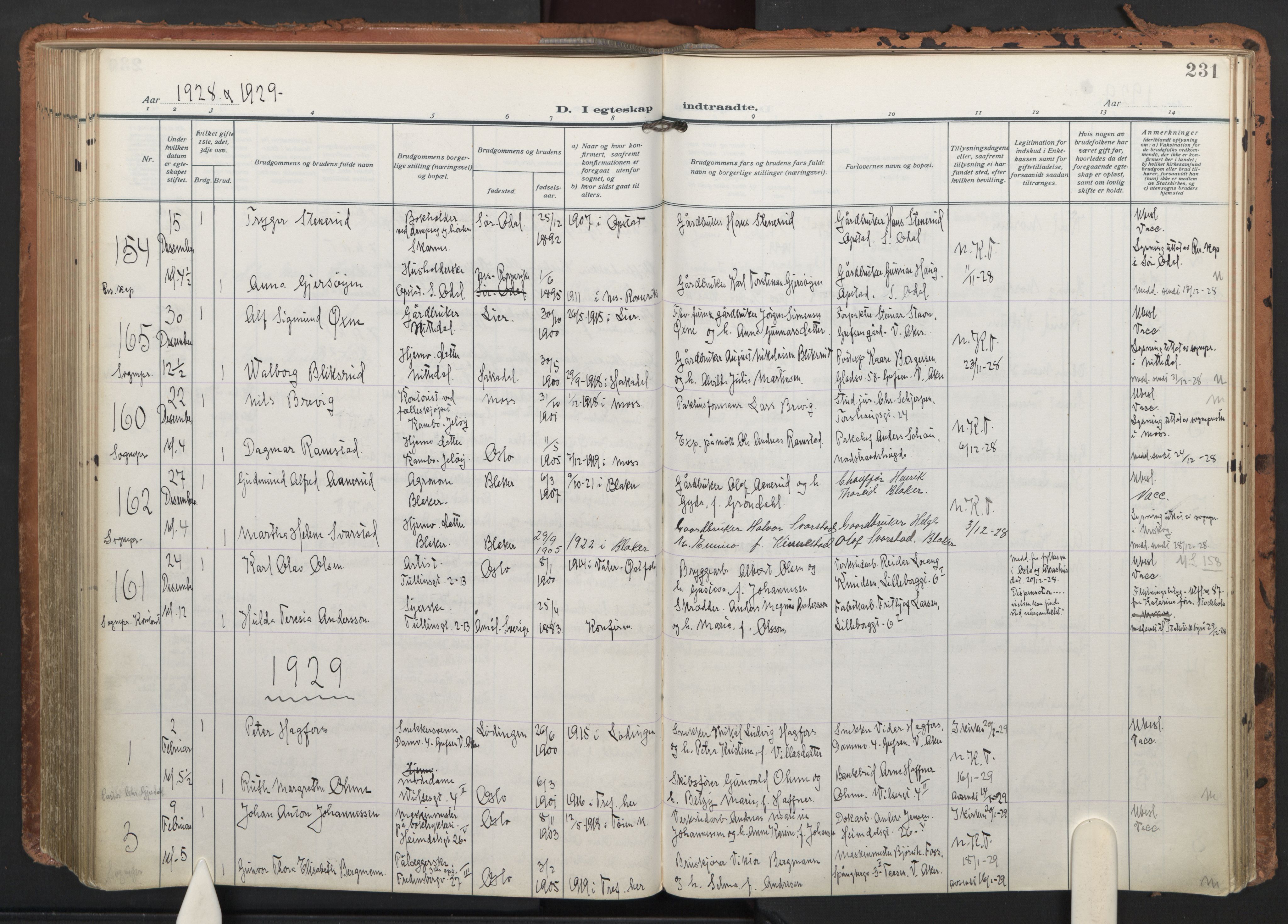 Trefoldighet prestekontor Kirkebøker, AV/SAO-A-10882/F/Fc/L0008: Parish register (official) no. III 8, 1920-1932, p. 231