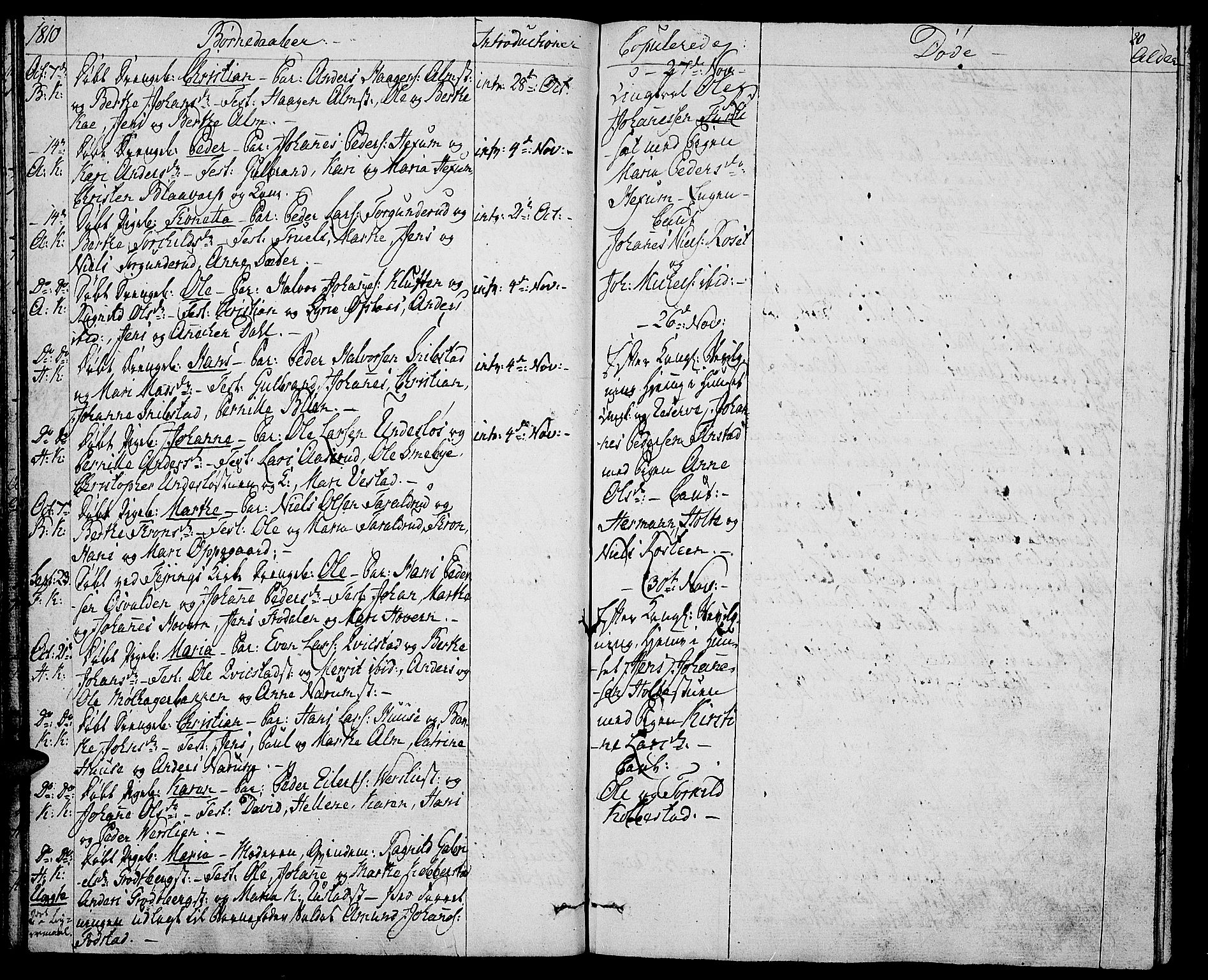 Toten prestekontor, AV/SAH-PREST-102/H/Ha/Haa/L0008: Parish register (official) no. 8, 1809-1814, p. 20