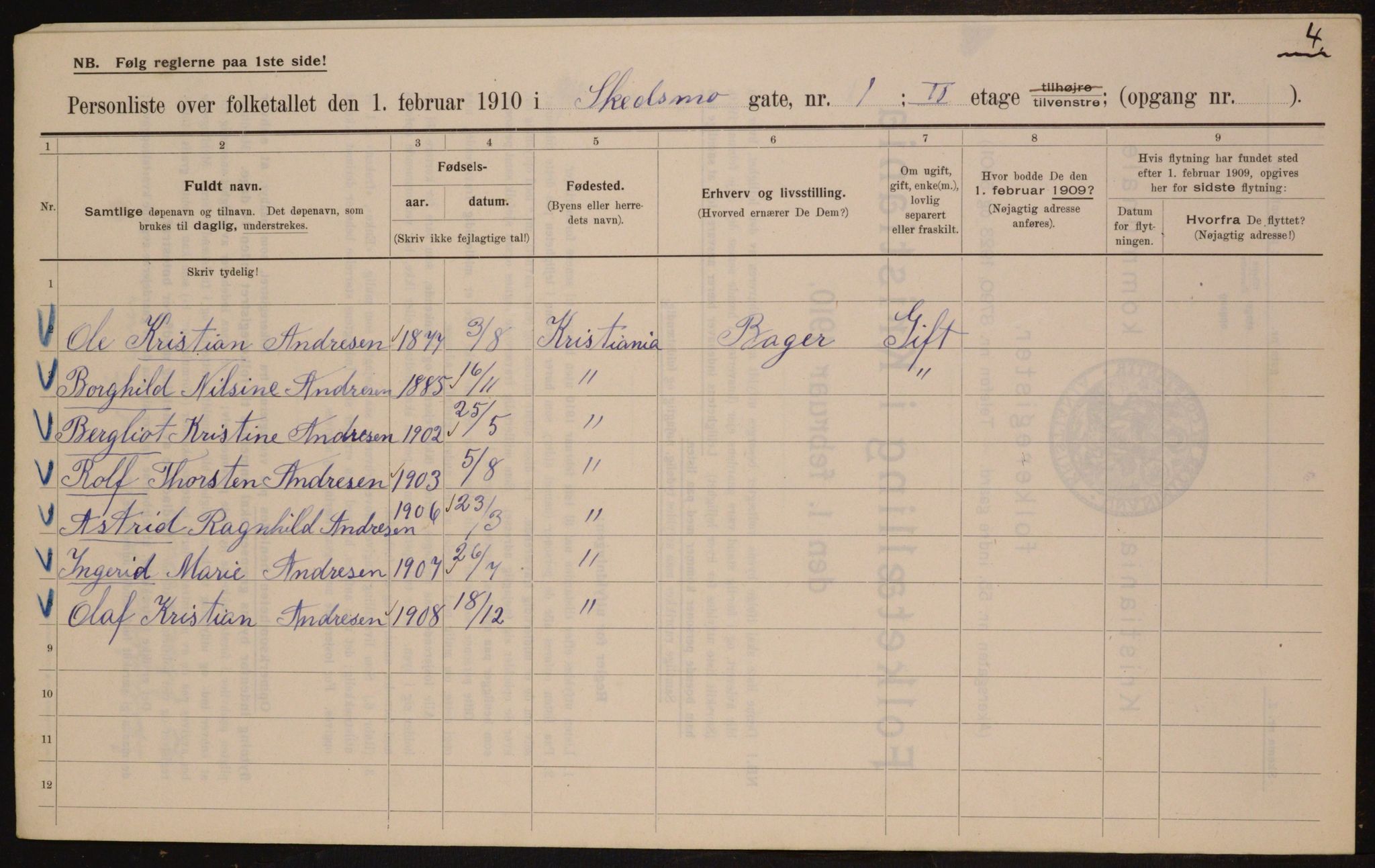 OBA, Municipal Census 1910 for Kristiania, 1910, p. 90860