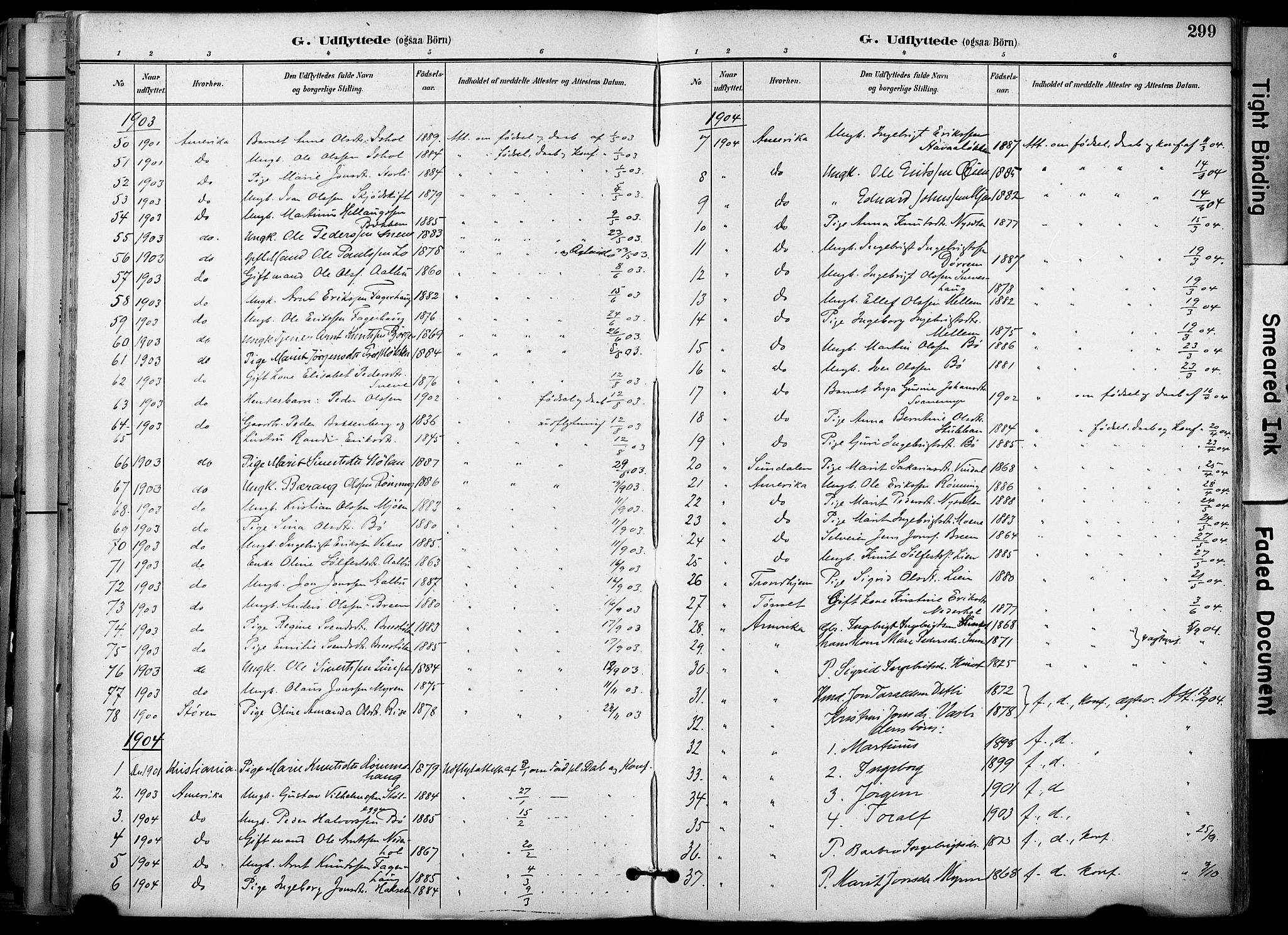 Ministerialprotokoller, klokkerbøker og fødselsregistre - Sør-Trøndelag, SAT/A-1456/678/L0902: Parish register (official) no. 678A11, 1895-1911, p. 299