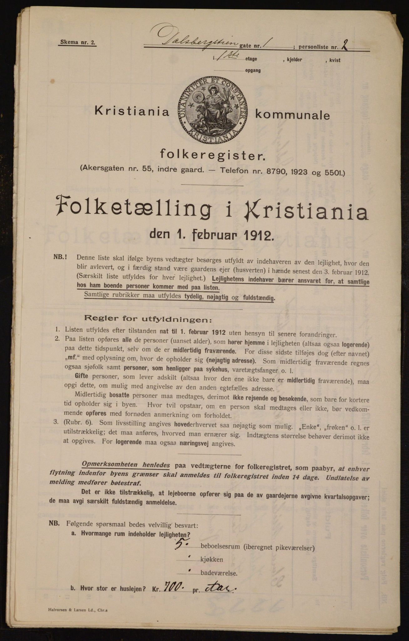 OBA, Municipal Census 1912 for Kristiania, 1912, p. 13910