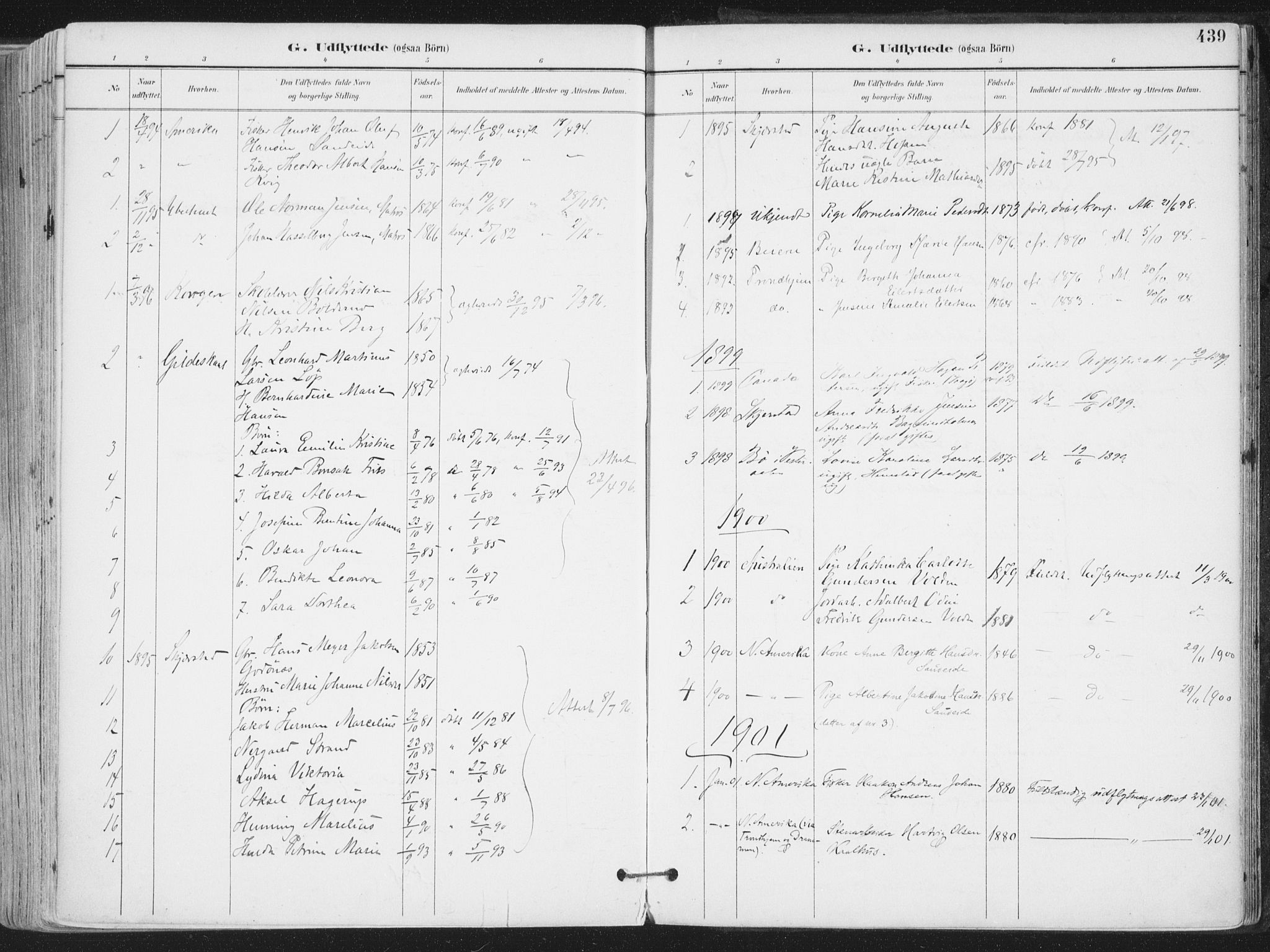 Ministerialprotokoller, klokkerbøker og fødselsregistre - Nordland, SAT/A-1459/802/L0055: Parish register (official) no. 802A02, 1894-1915, p. 439