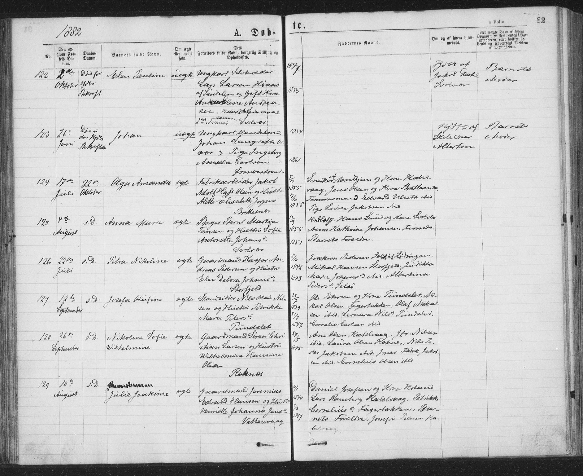 Ministerialprotokoller, klokkerbøker og fødselsregistre - Nordland, AV/SAT-A-1459/874/L1058: Parish register (official) no. 874A02, 1878-1883, p. 82