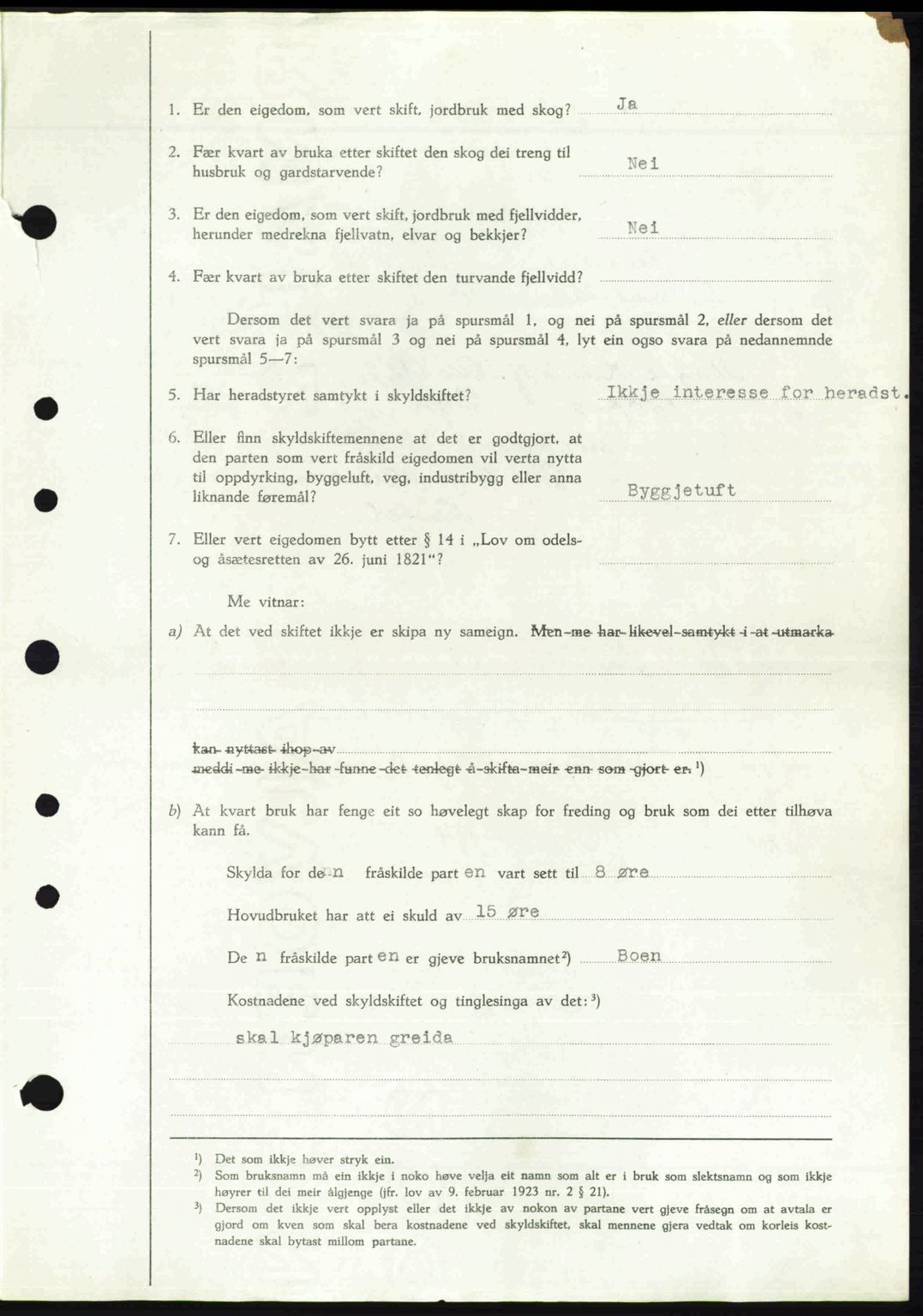 Nordhordland sorenskrivar, SAB/A-2901/1/G/Gb/Gbf/L0032: Mortgage book no. A32, 1947-1947, Diary no: : 2835/1947