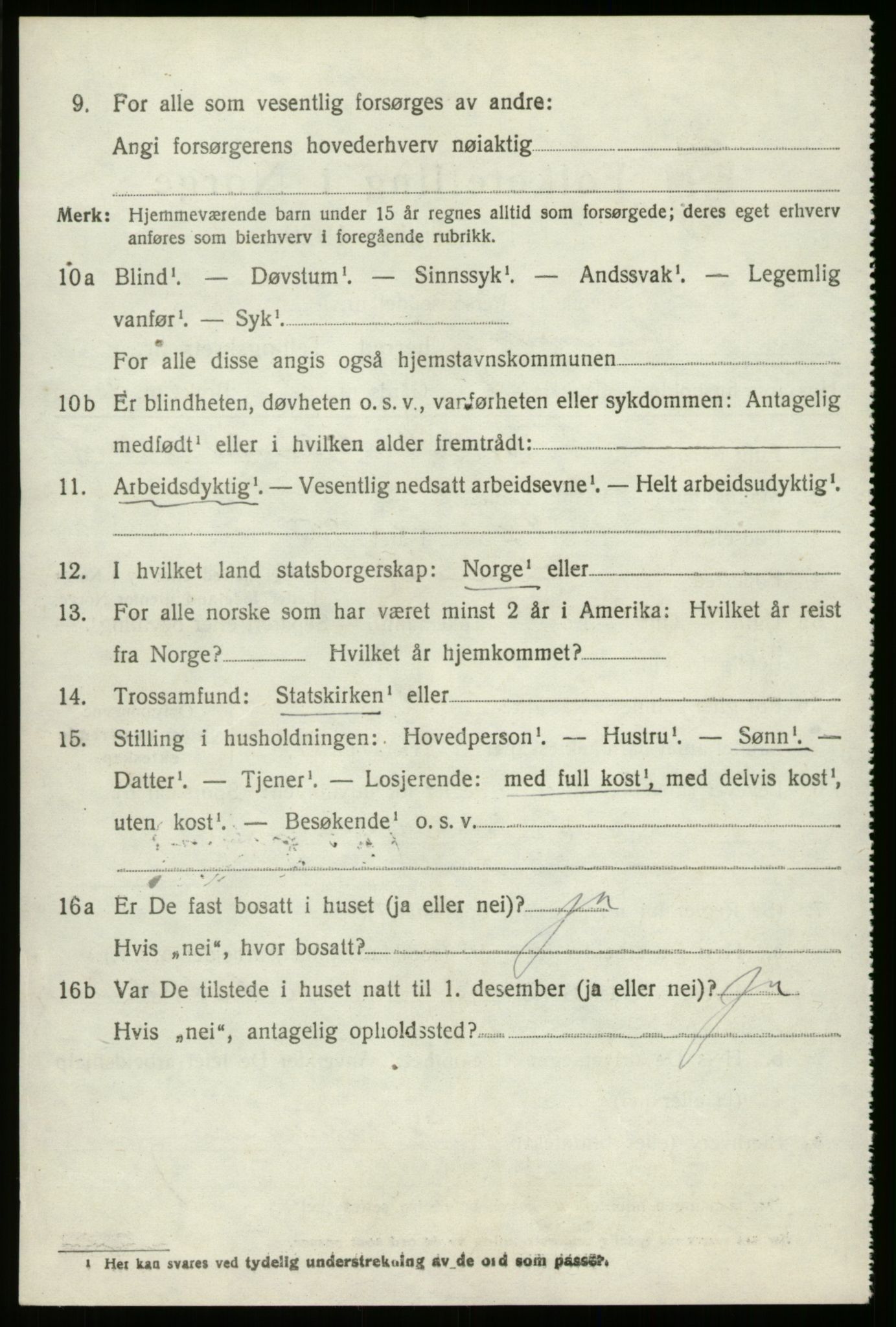 SAB, 1920 census for Innvik, 1920, p. 3146