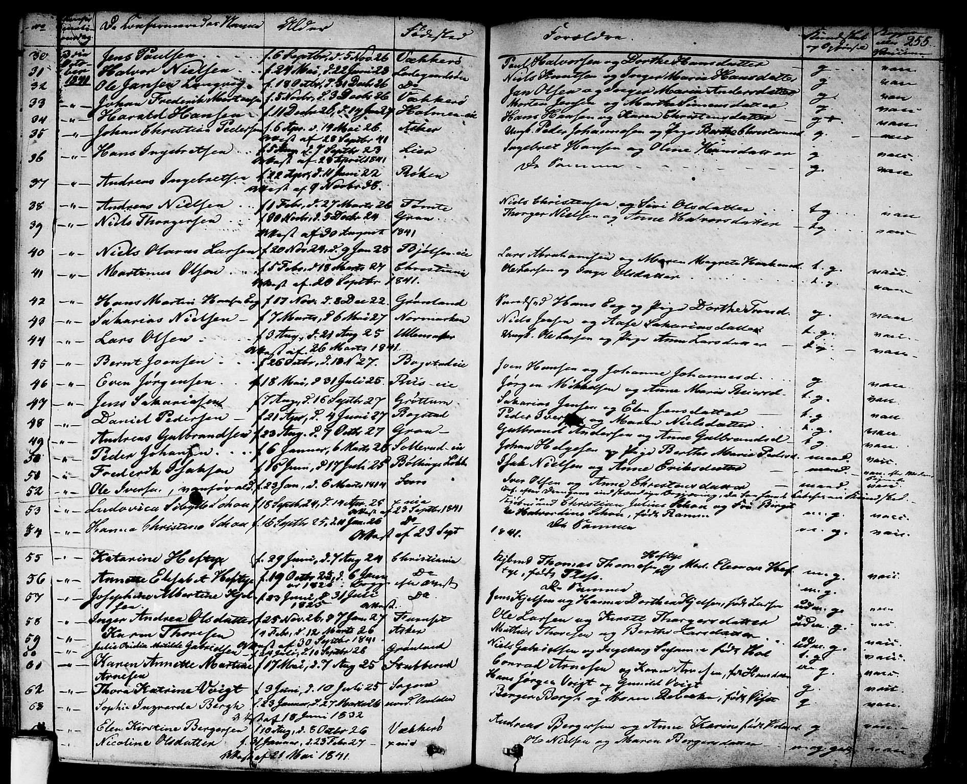 Aker prestekontor kirkebøker, AV/SAO-A-10861/F/L0018: Parish register (official) no. 17, 1829-1852, p. 255