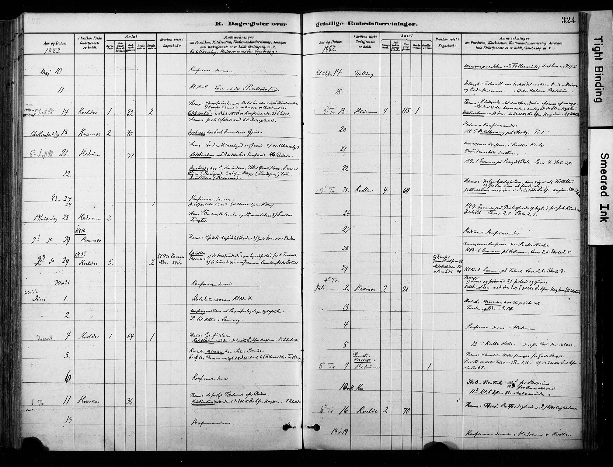 Hedrum kirkebøker, AV/SAKO-A-344/F/Fa/L0009: Parish register (official) no. I 9, 1881-1903, p. 324