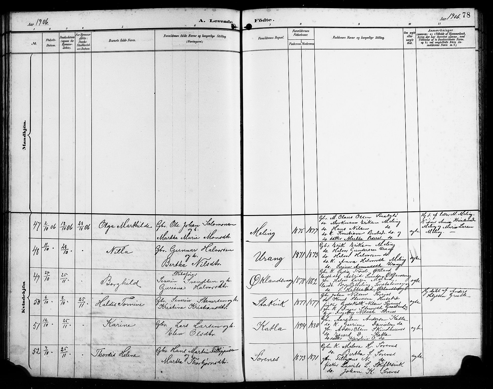 Finnås sokneprestembete, AV/SAB-A-99925/H/Ha/Hab/Habb/L0004: Parish register (copy) no. B 4, 1897-1907, p. 78