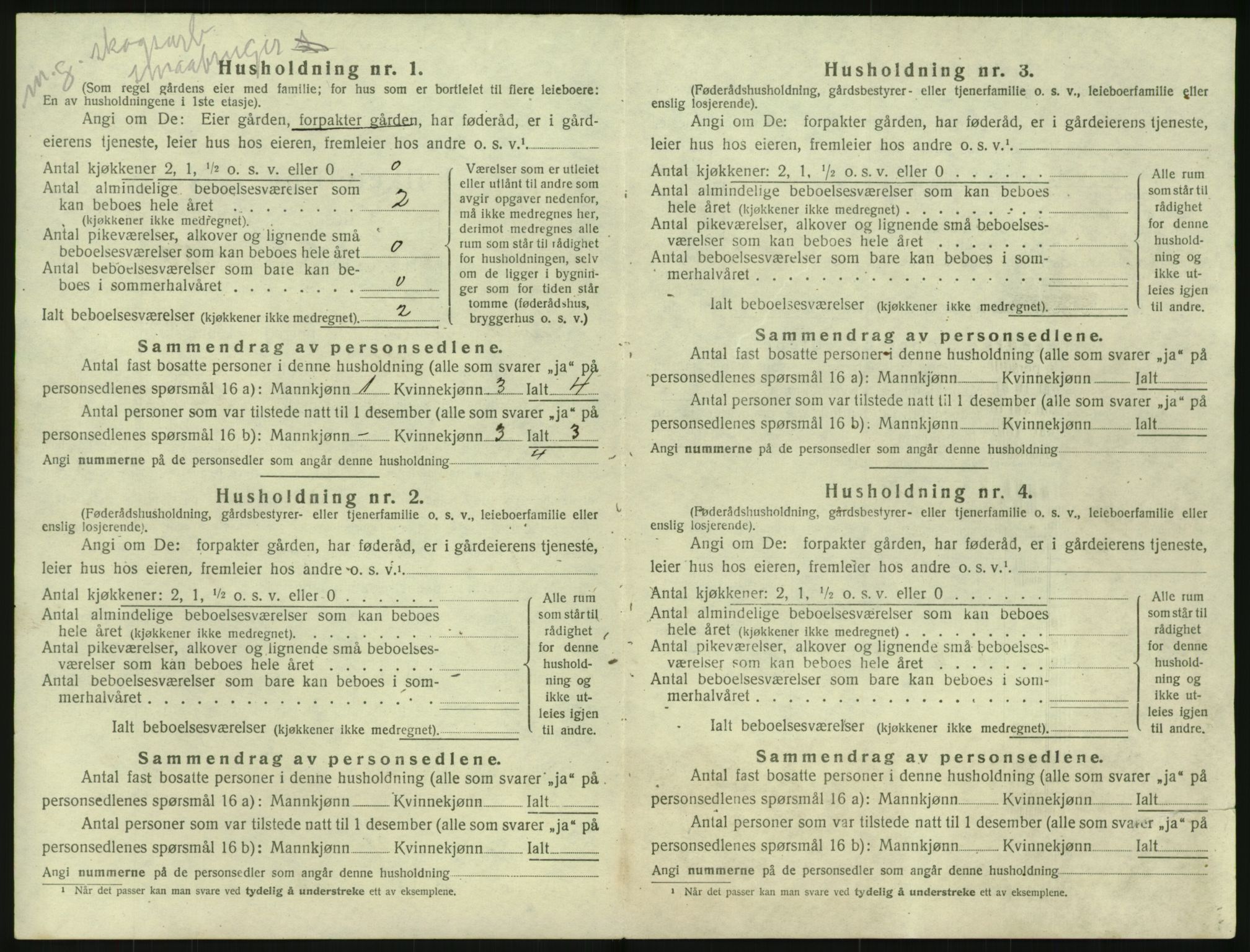 SAKO, 1920 census for Lunde, 1920, p. 1026
