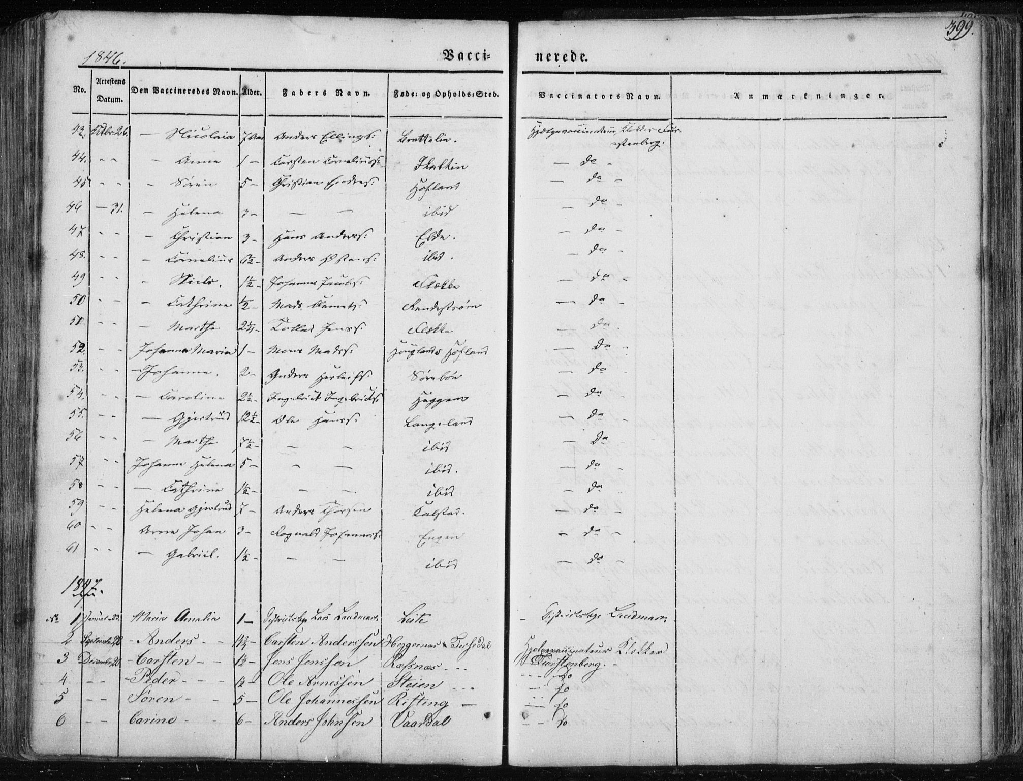 Fjaler sokneprestembete, AV/SAB-A-79801/H/Haa/Haaa/L0006: Parish register (official) no. A 6, 1835-1884, p. 399