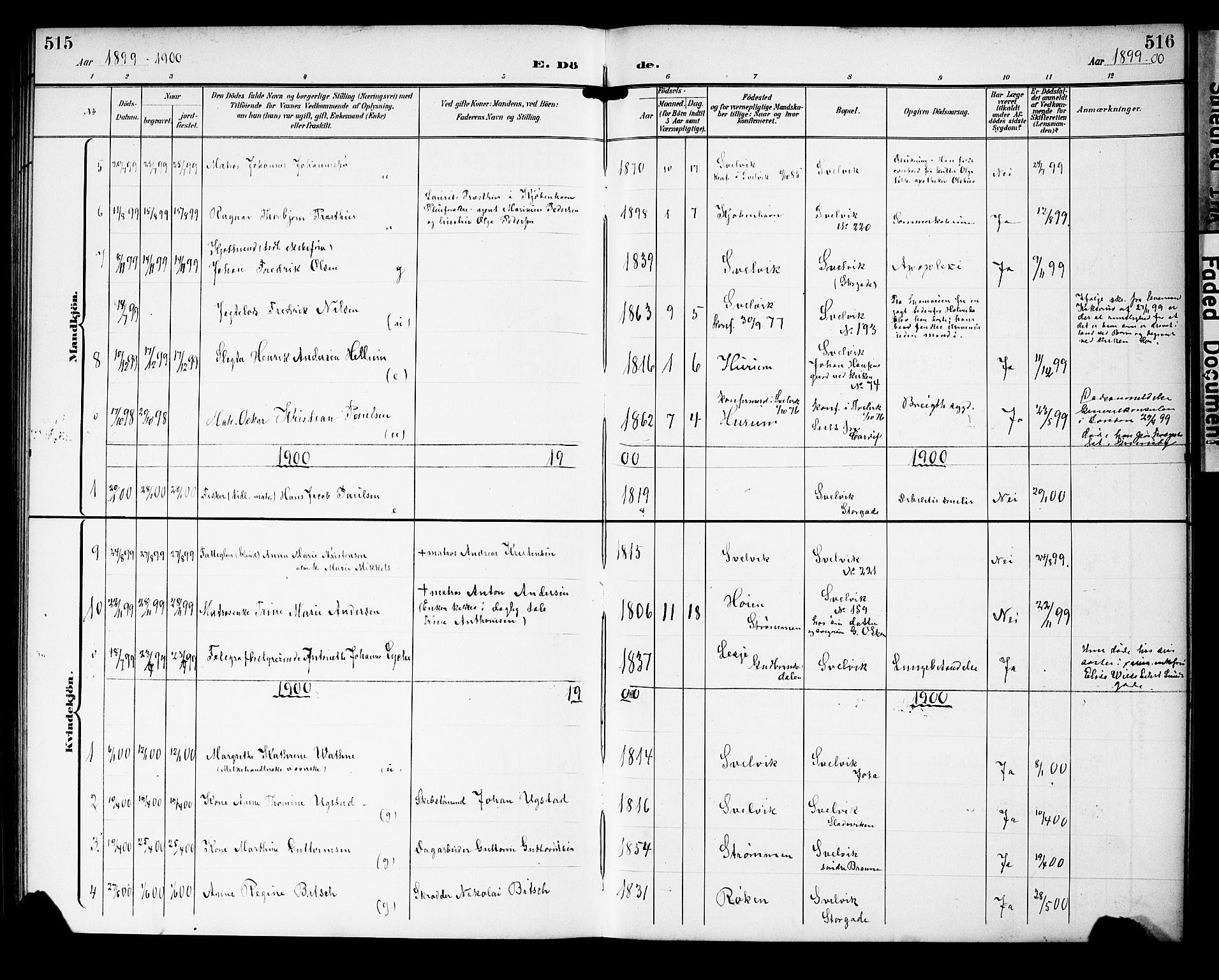 Strømm kirkebøker, AV/SAKO-A-322/G/Gb/L0002: Parish register (copy) no. II 2, 1897-1928, p. 515-516