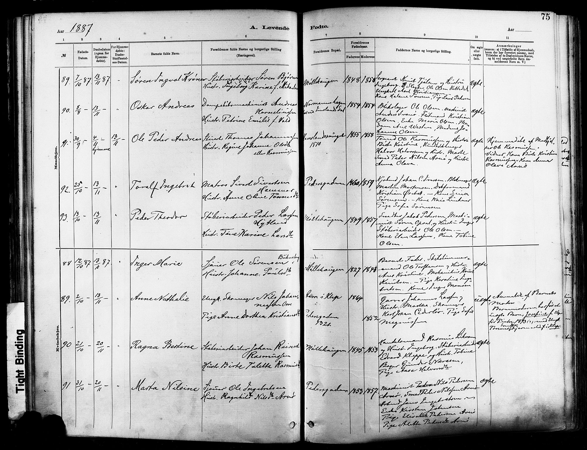 St. Johannes sokneprestkontor, AV/SAST-A-101814/001/30/30BA/L0001: Parish register (official) no. A 1, 1885-1891, p. 75