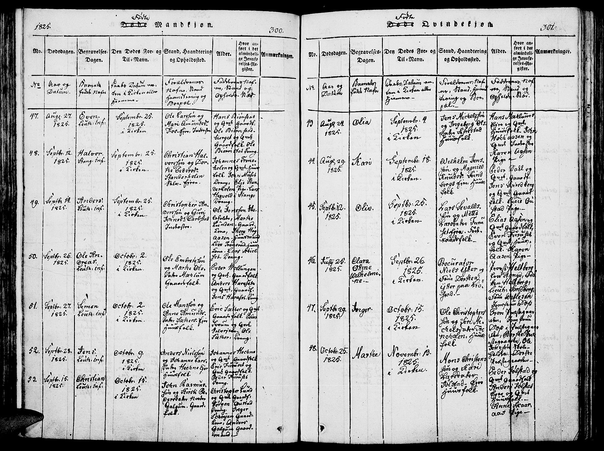 Romedal prestekontor, SAH/PREST-004/K/L0002: Parish register (official) no. 2, 1814-1828, p. 300-301