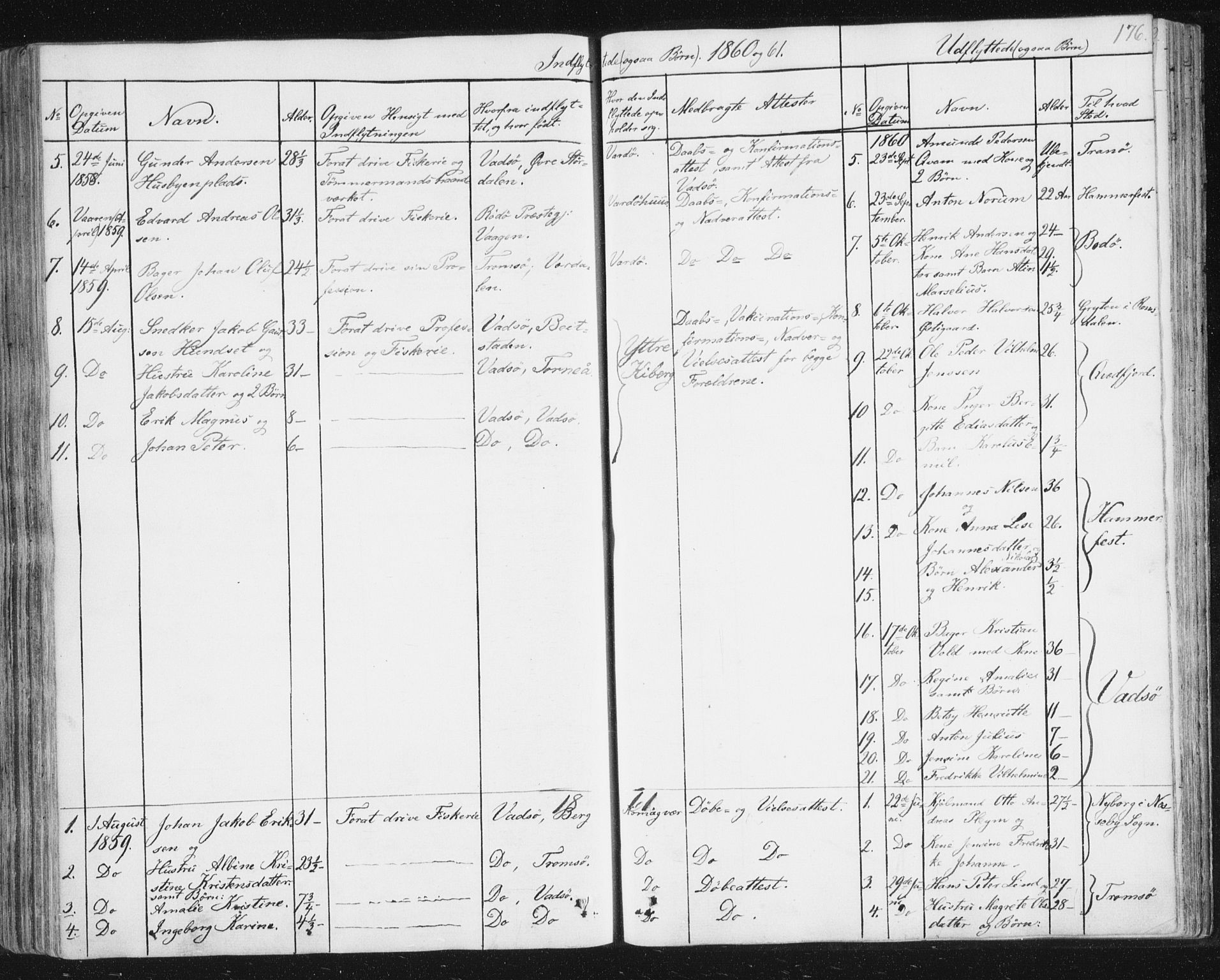 Vardø sokneprestkontor, SATØ/S-1332/H/Ha/L0003kirke: Parish register (official) no. 3, 1843-1861, p. 176