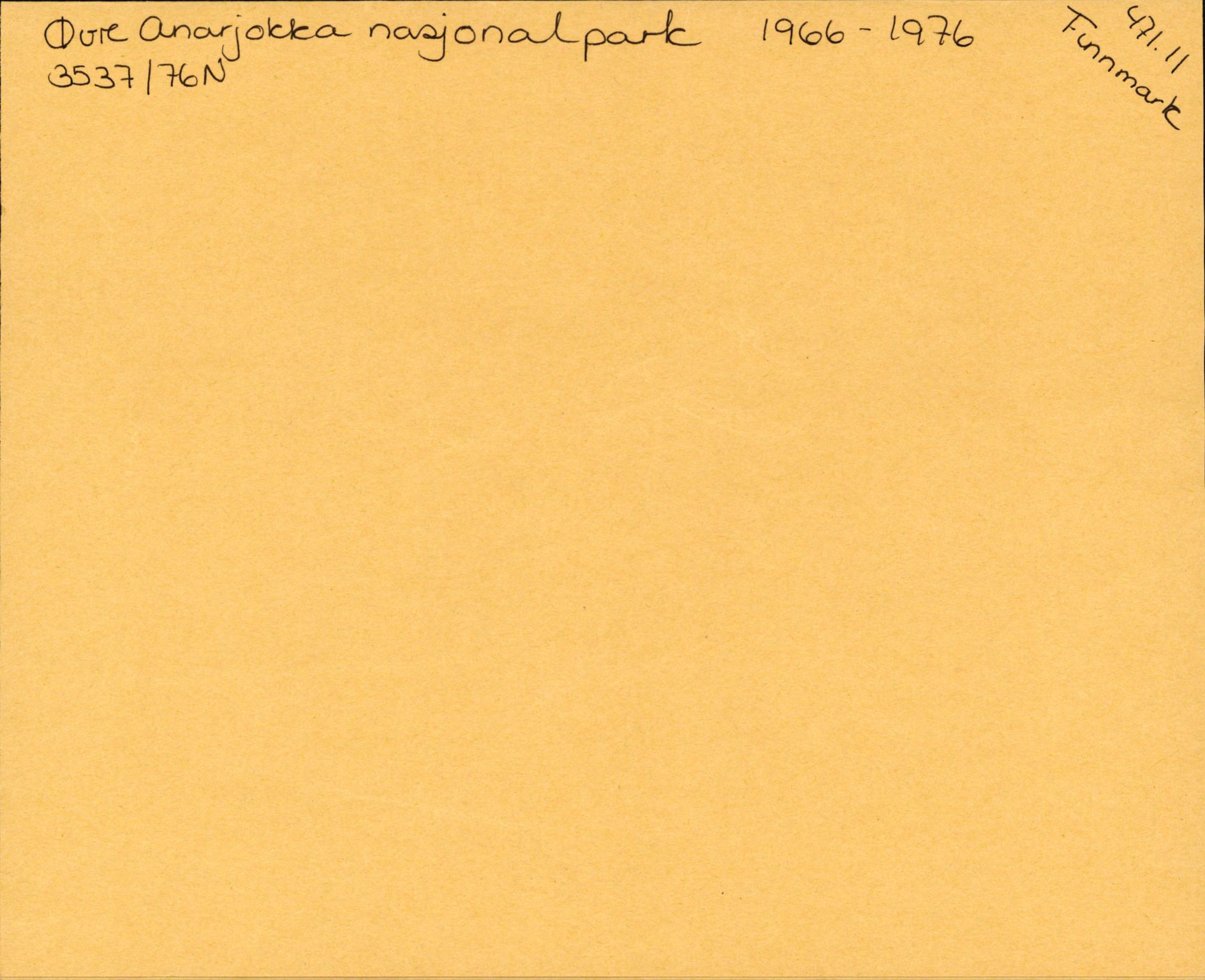 Miljøverndepartementet, RA/S-2532/2/Dba/L0250: Nasjonalparker. Finnmark, 1976