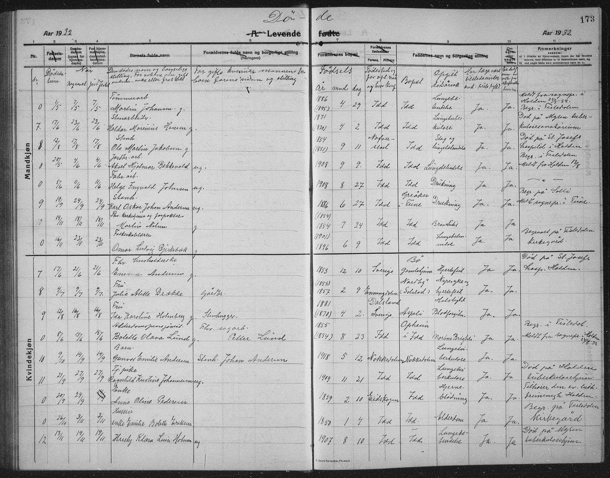 Idd prestekontor Kirkebøker, AV/SAO-A-10911/G/Gb/L0003: Parish register (copy) no. II 3, 1914-1940, p. 173