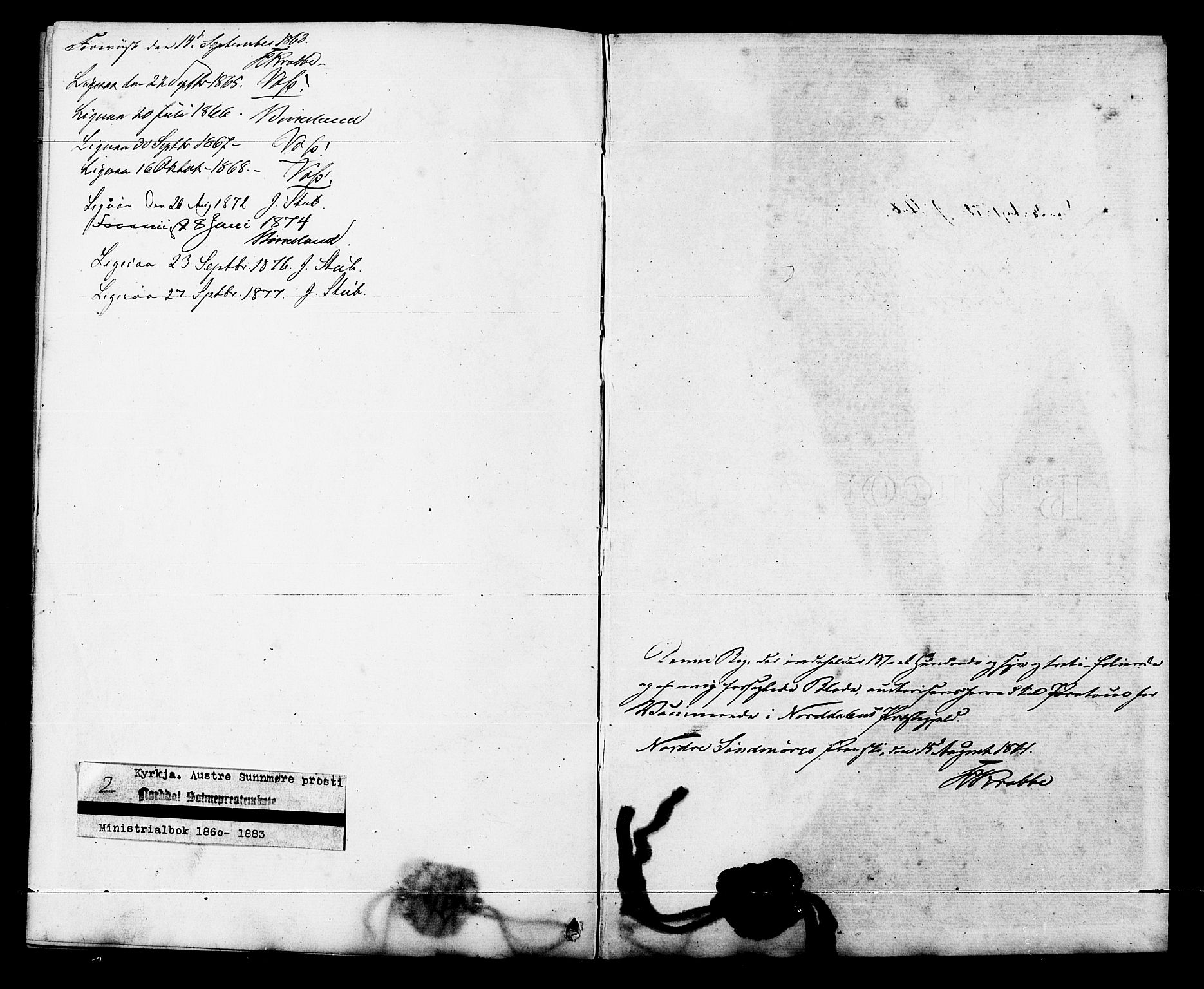 Ministerialprotokoller, klokkerbøker og fødselsregistre - Møre og Romsdal, SAT/A-1454/519/L0253: Parish register (official) no. 519A12, 1860-1883