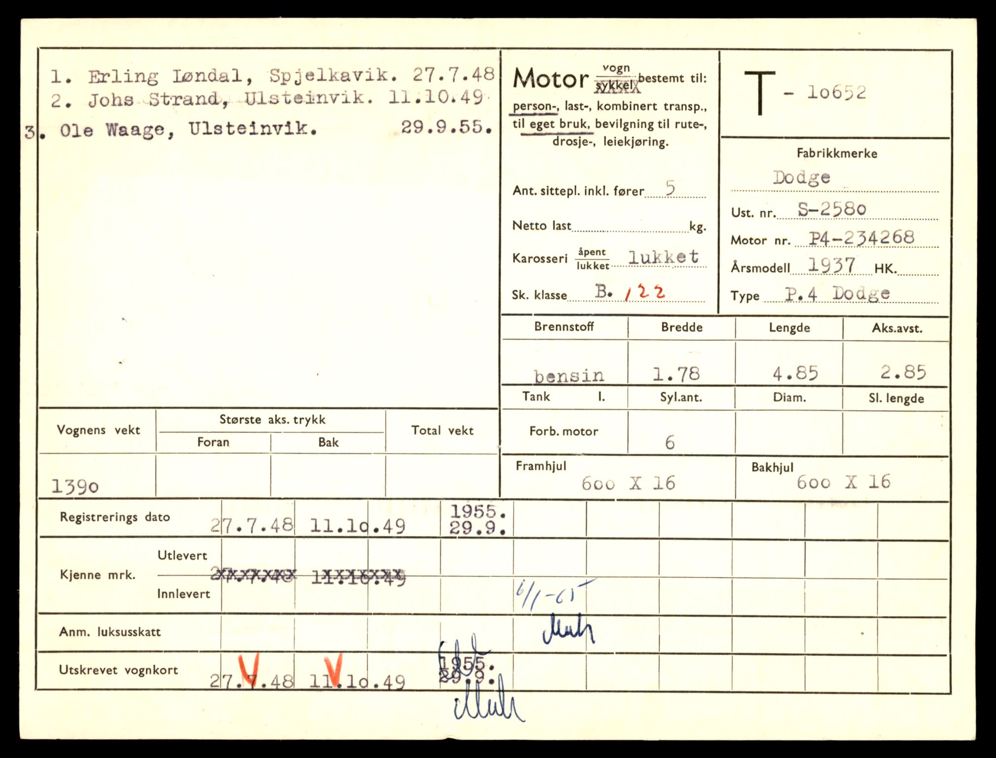 Møre og Romsdal vegkontor - Ålesund trafikkstasjon, AV/SAT-A-4099/F/Fe/L0022: Registreringskort for kjøretøy T 10584 - T 10694, 1927-1998, p. 1989