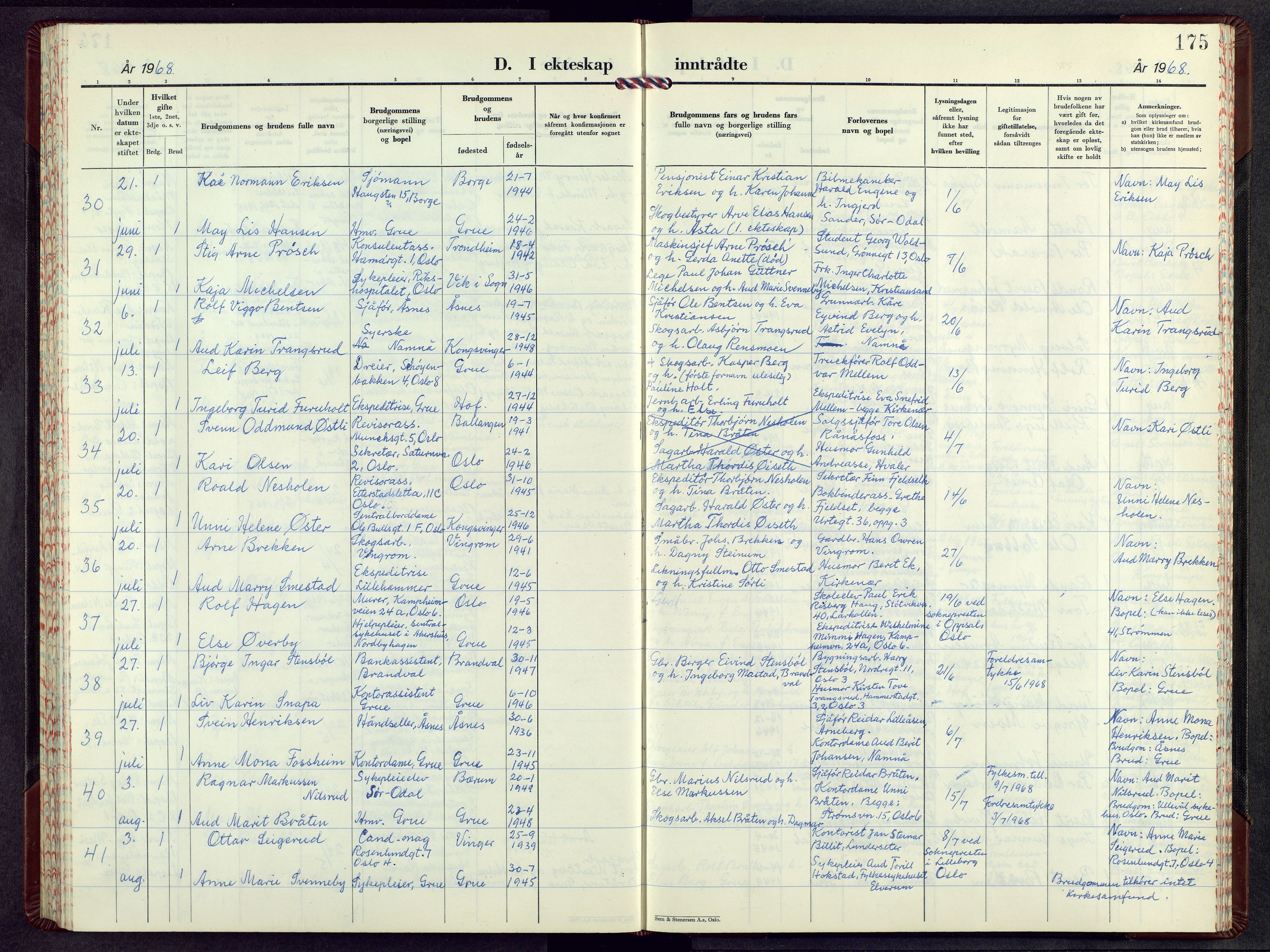 Hamar prestekontor, AV/SAH-DOMPH-002/H/Ha/Hab/L0009: Parish register (copy) no. 9, 1950-1956