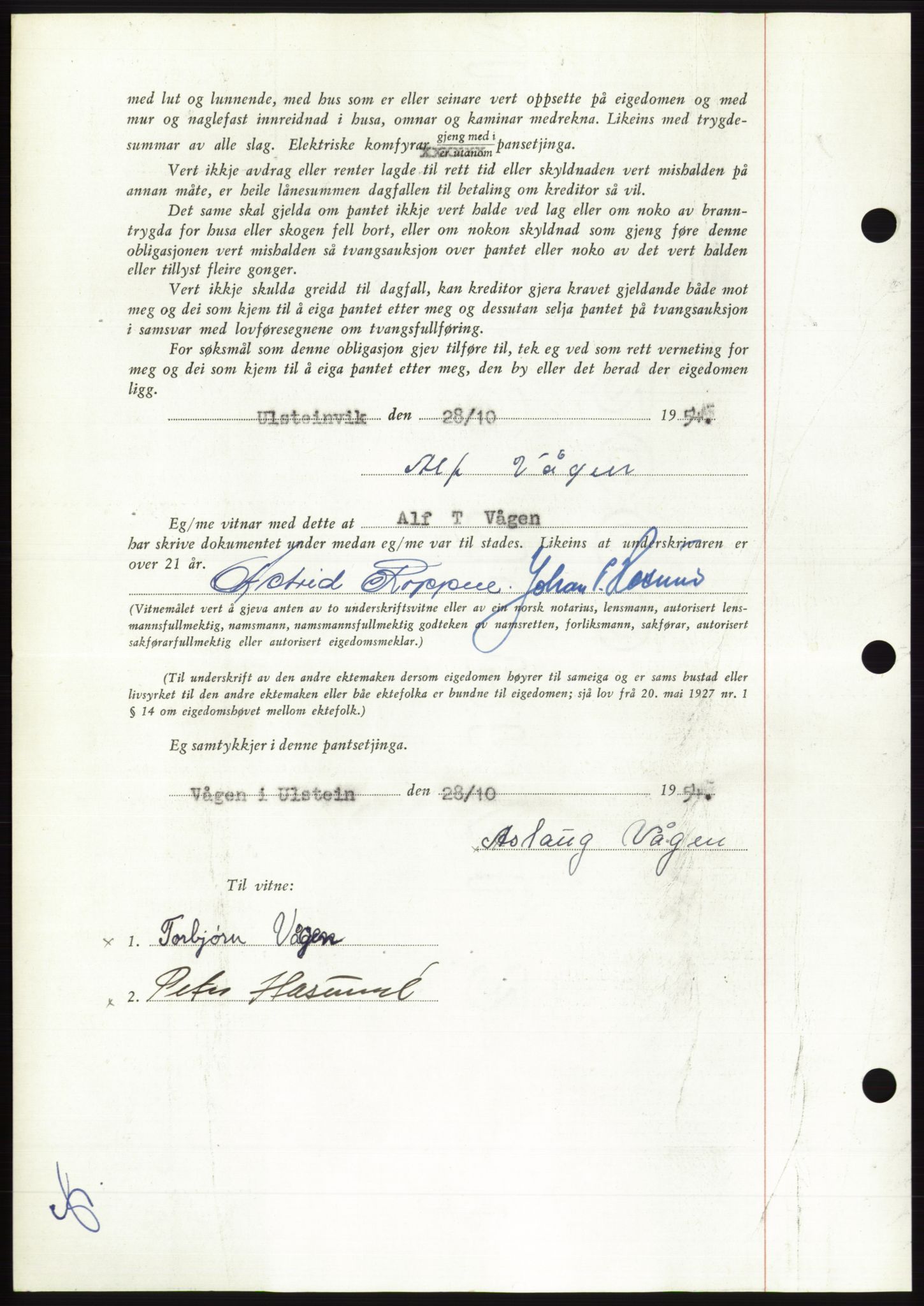 Søre Sunnmøre sorenskriveri, AV/SAT-A-4122/1/2/2C/L0126: Mortgage book no. 14B, 1954-1955, Diary no: : 2868/1954