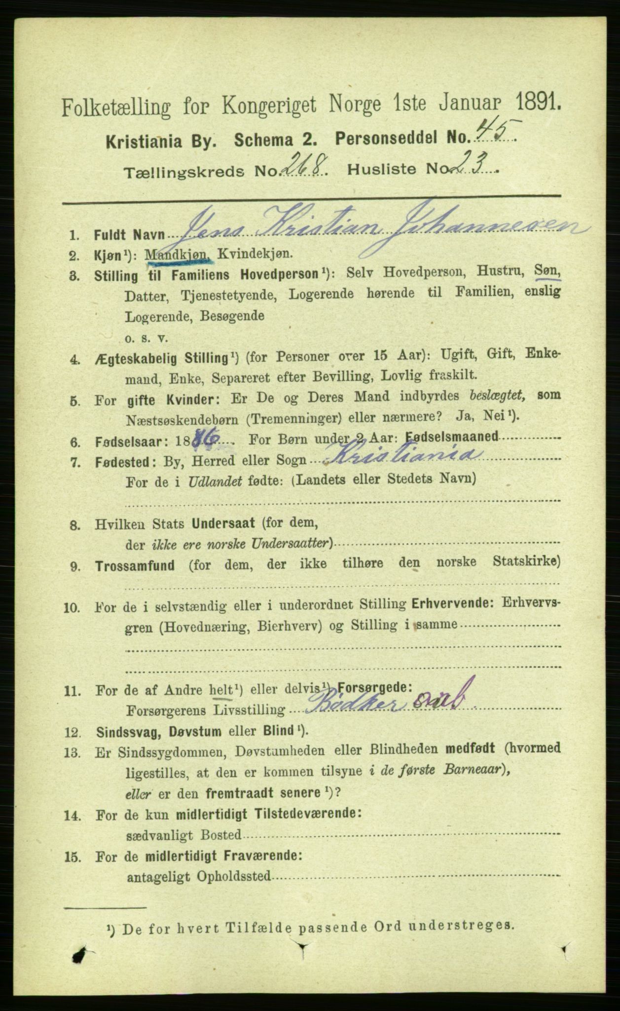 RA, 1891 census for 0301 Kristiania, 1891, p. 162787