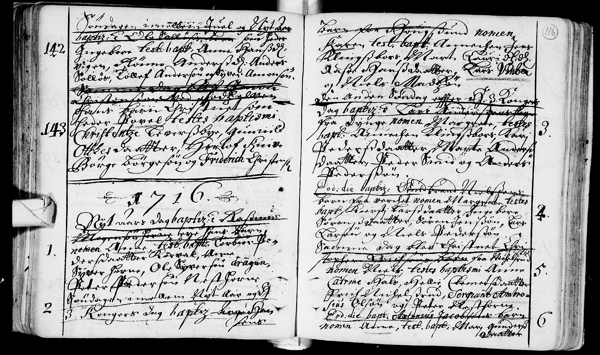 Eiker kirkebøker, SAKO/A-4/F/Fa/L0002: Parish register (official) no. I 2, 1705-1724, p. 116