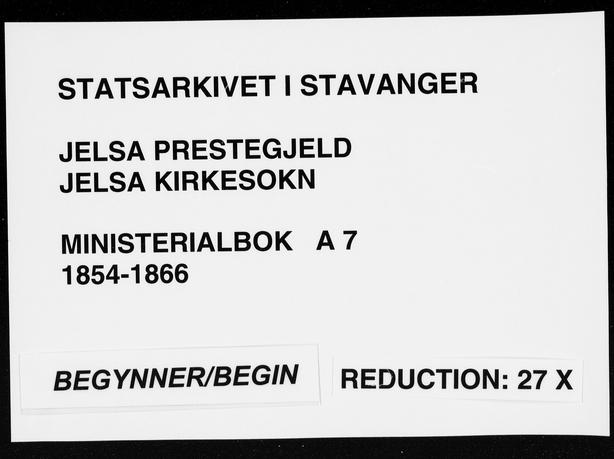 Jelsa sokneprestkontor, SAST/A-101842/01/IV: Parish register (official) no. A 7, 1854-1866