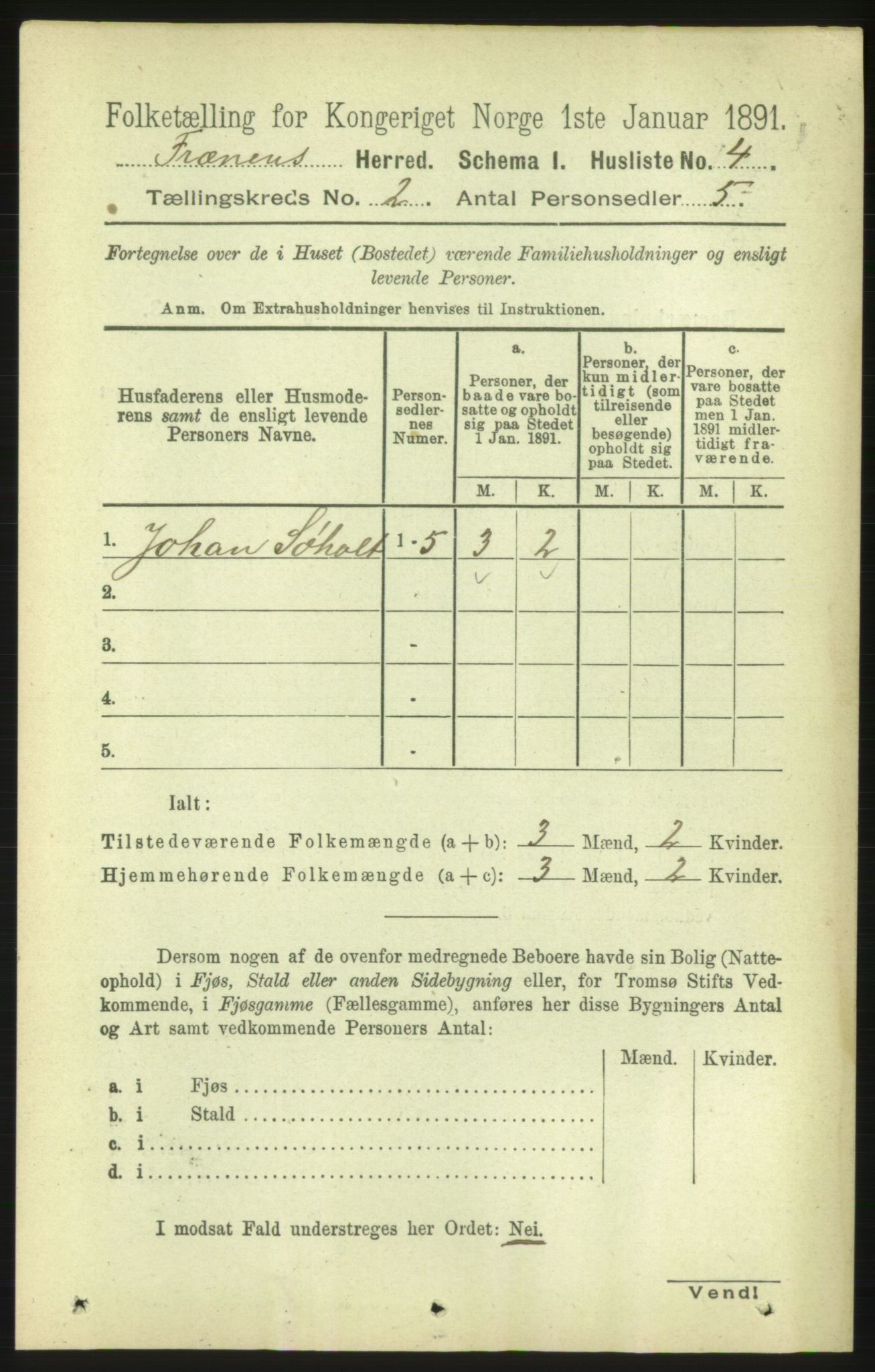 RA, 1891 census for 1548 Fræna, 1891, p. 455