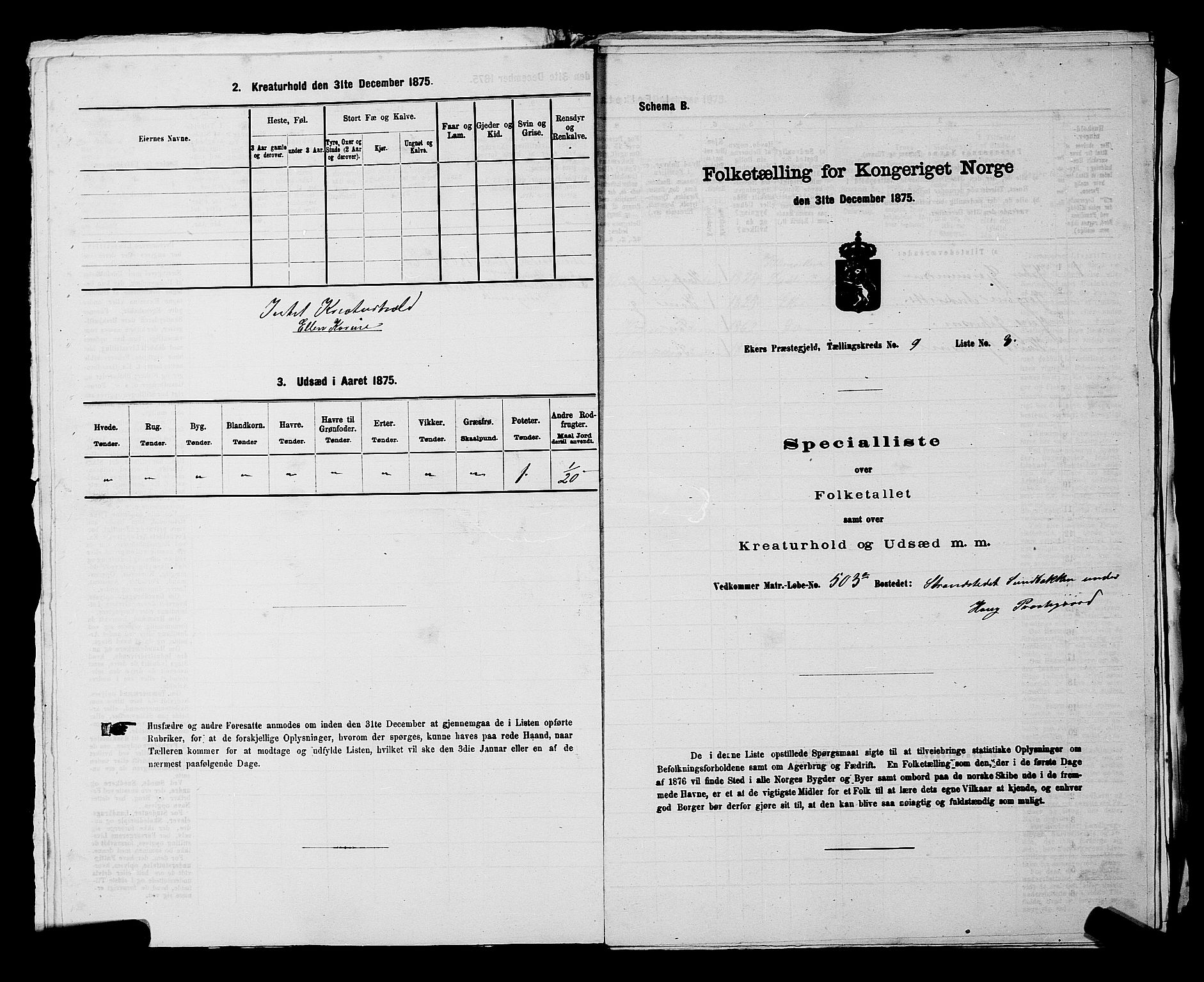 SAKO, 1875 census for 0624P Eiker, 1875, p. 1545