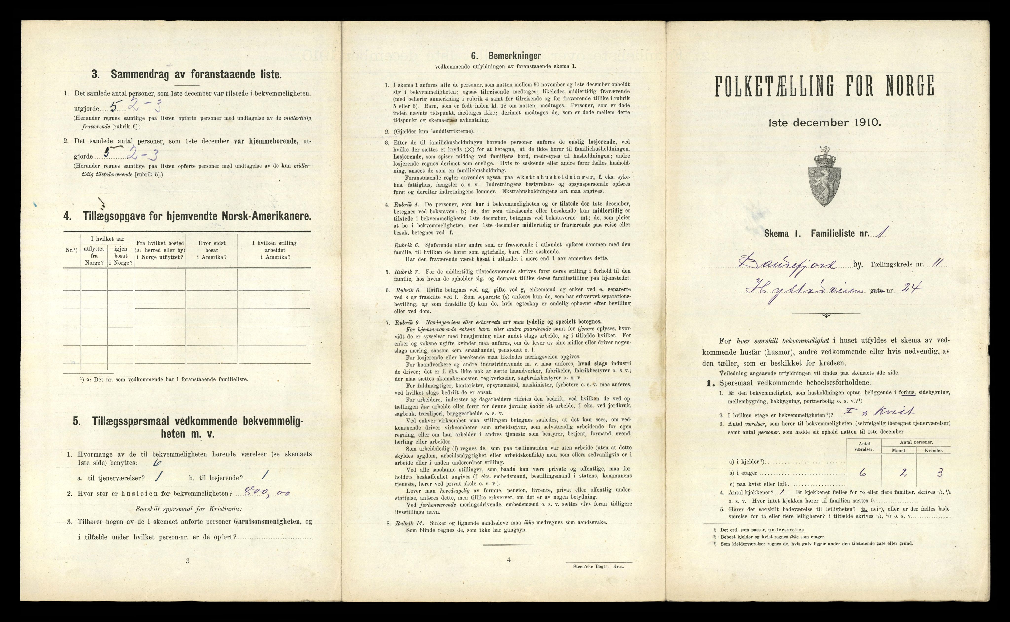 RA, 1910 census for Sandefjord, 1910, p. 3106