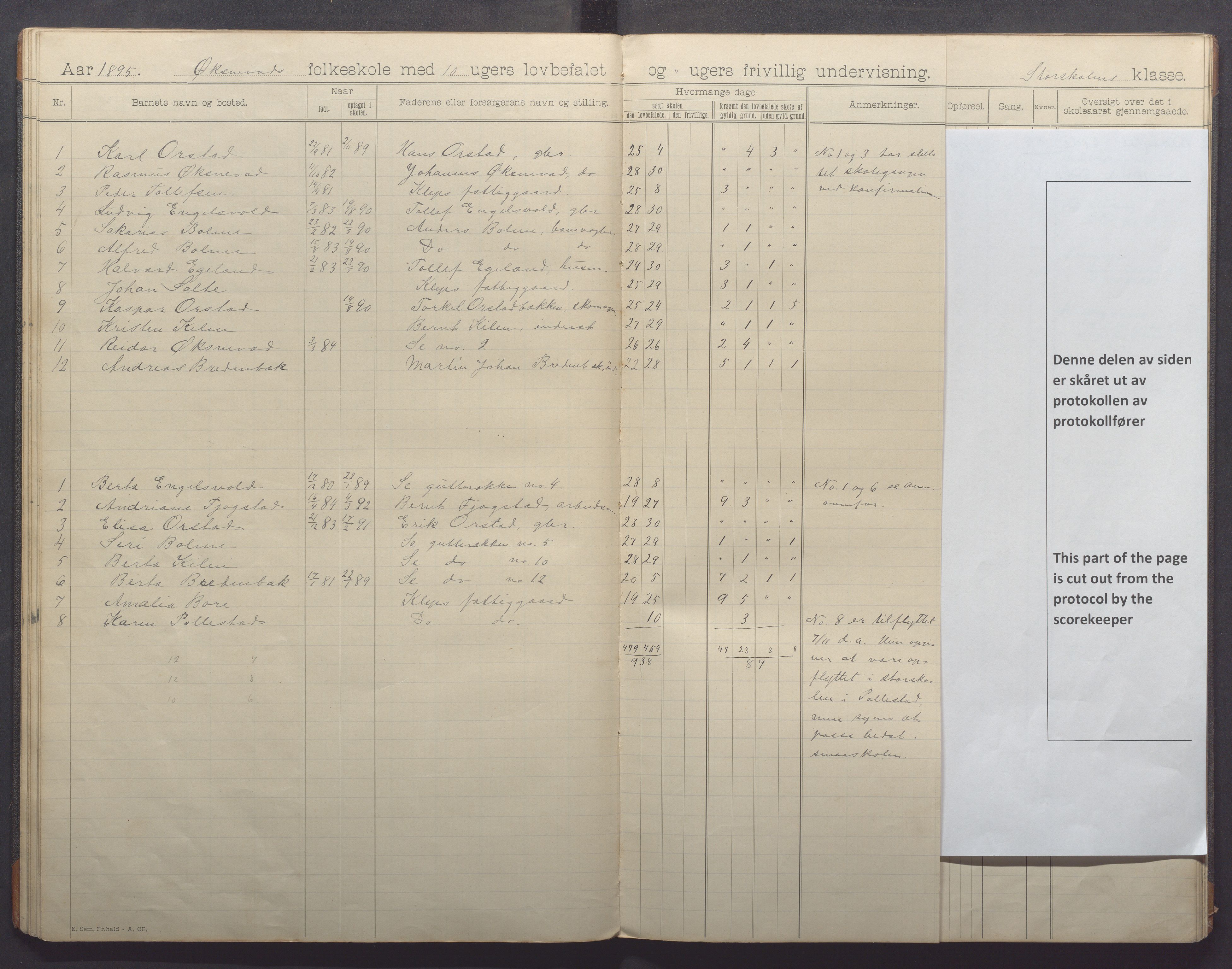 Klepp kommune - Haugebakke skule, IKAR/K-100292/H/L0002: Skoleprotokoll, 1892-1898, p. 25