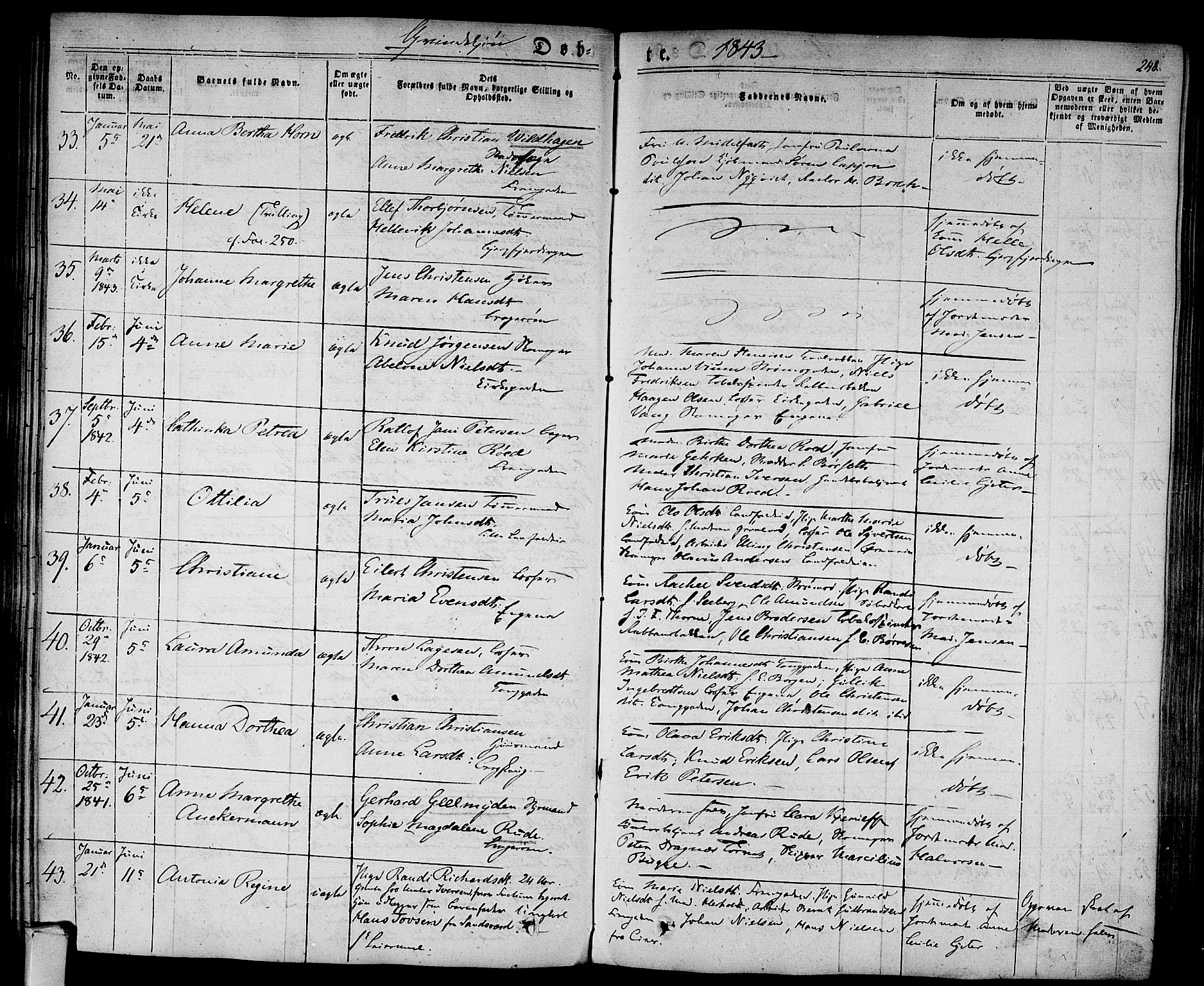 Bragernes kirkebøker, SAKO/A-6/F/Fb/L0001: Parish register (official) no. II 1, 1830-1847, p. 248