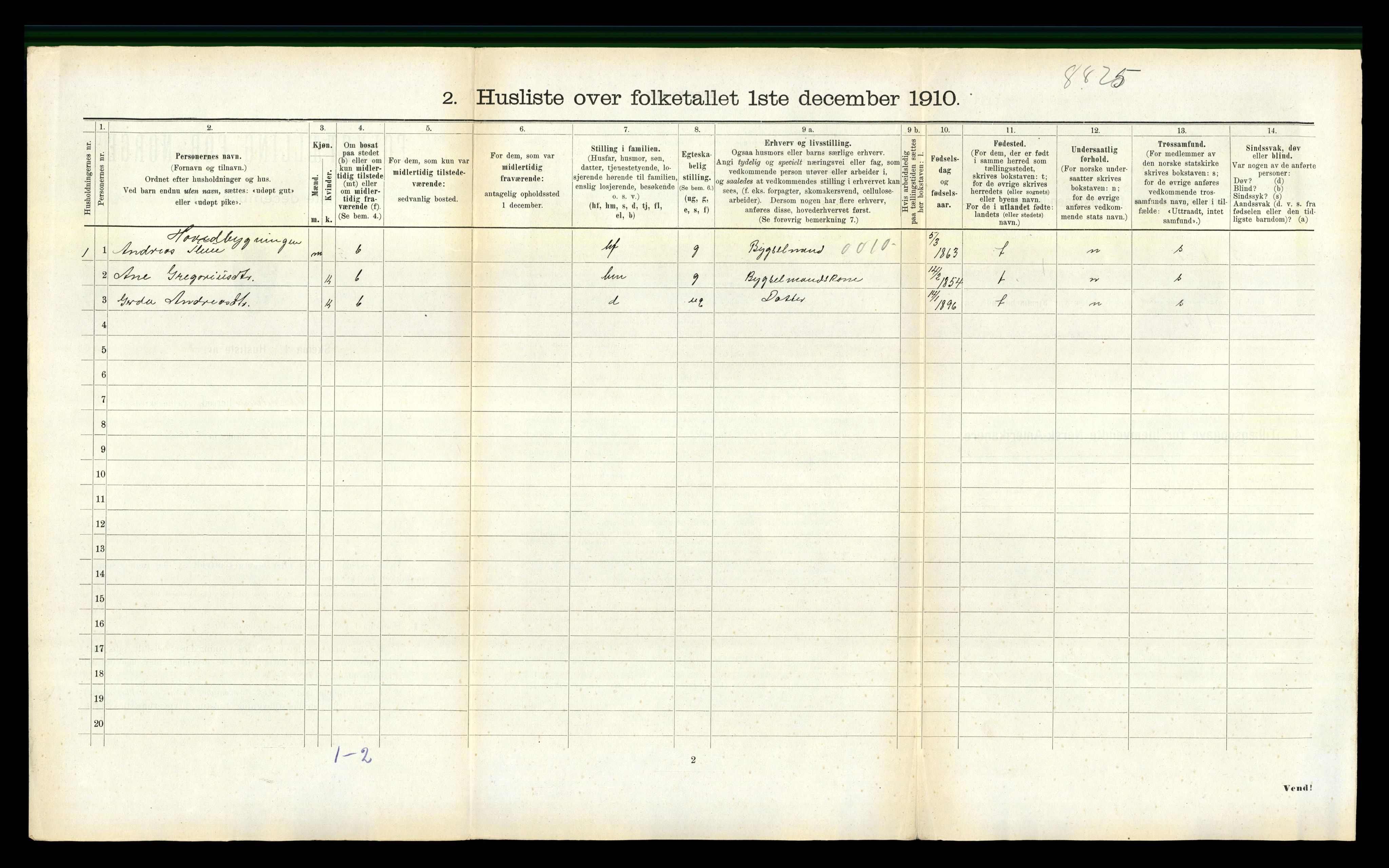 RA, 1910 census for Vanylven, 1910, p. 742